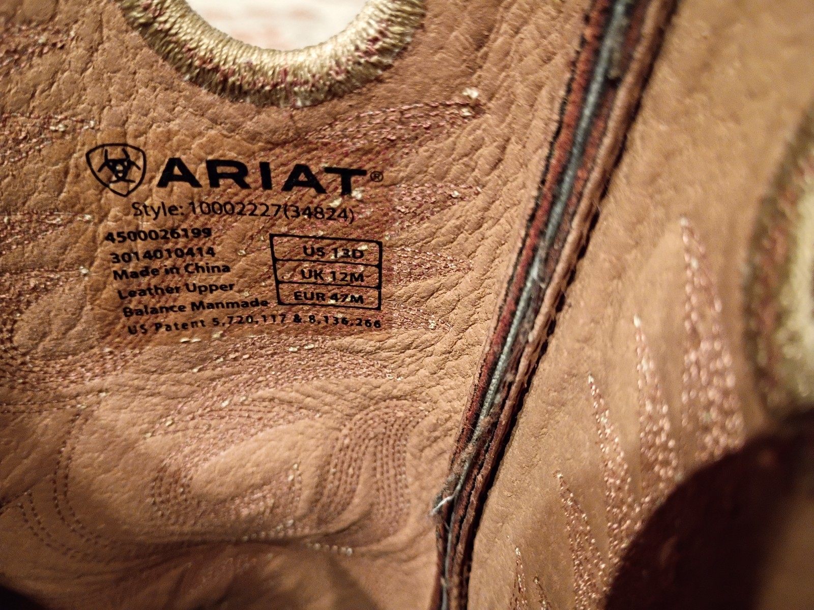 ARIAT ROUGHSTOCK BROWN BULLHIDE LEATHER SQUARE TOE COWBOY BOOTS #34824 MEN’S 13D