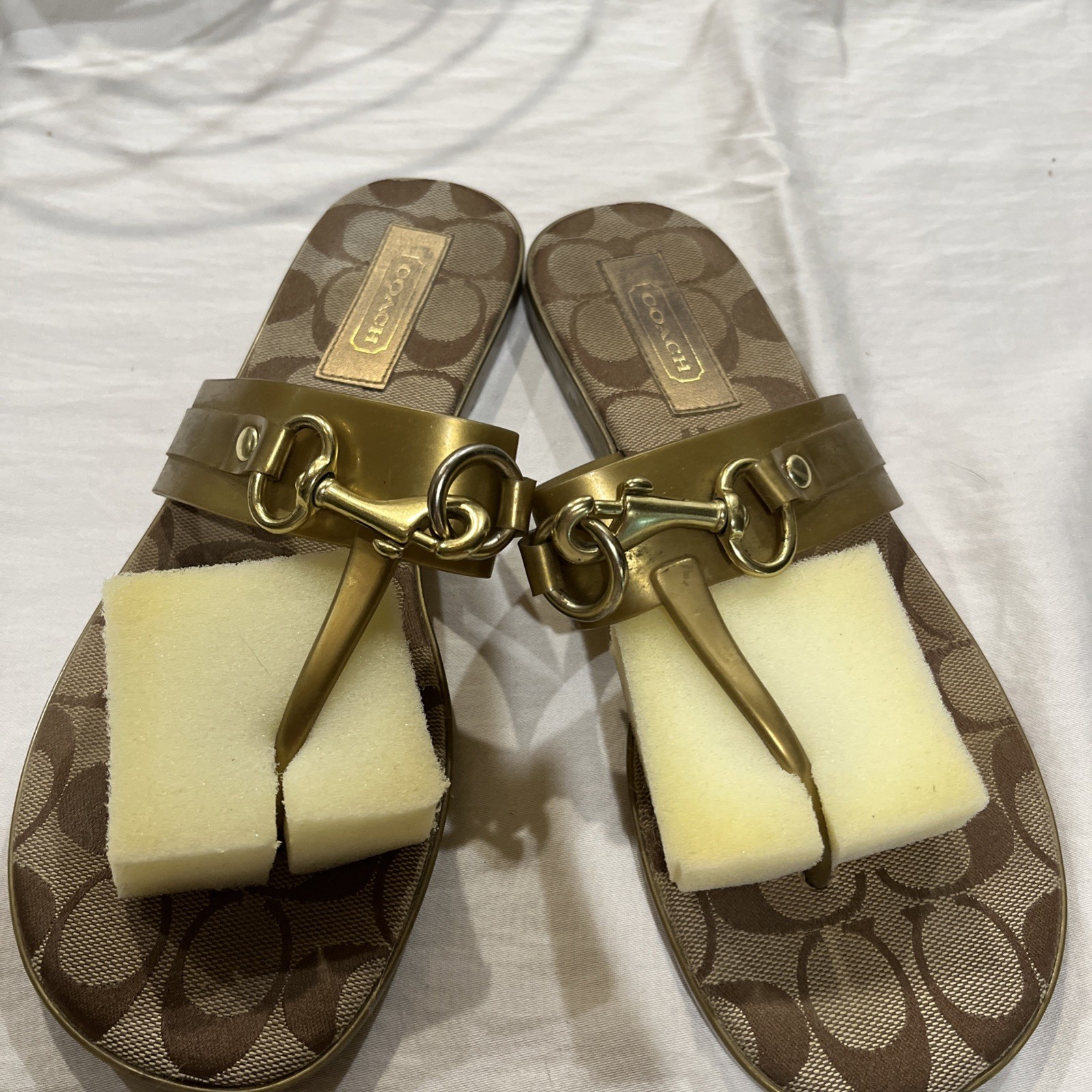 Coach Rikki Jelly And Canvas Sandals Sz 8