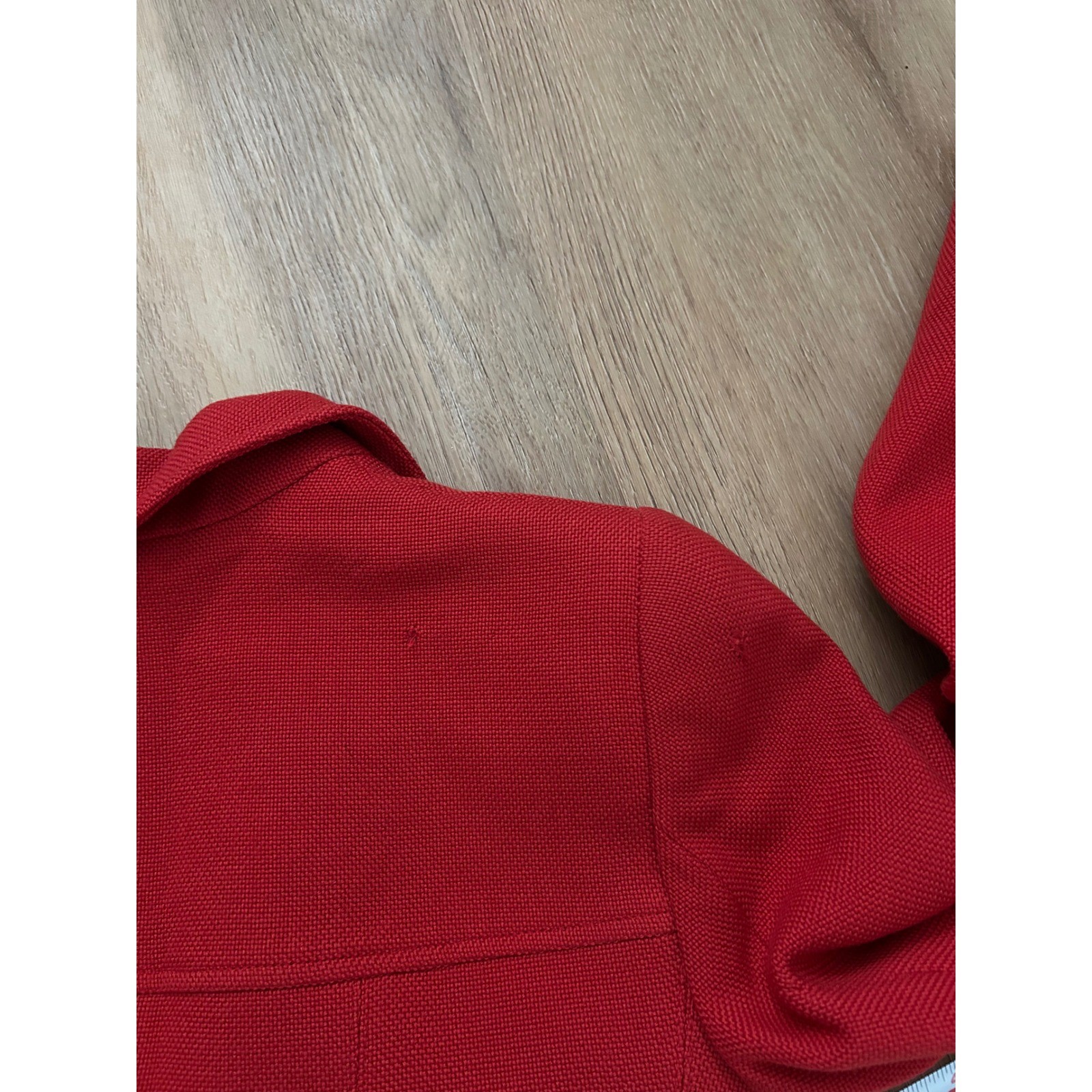 Armani Collezioni Red Virgin Wool Blazer Jacket Size 6 Made in Italy Luxury