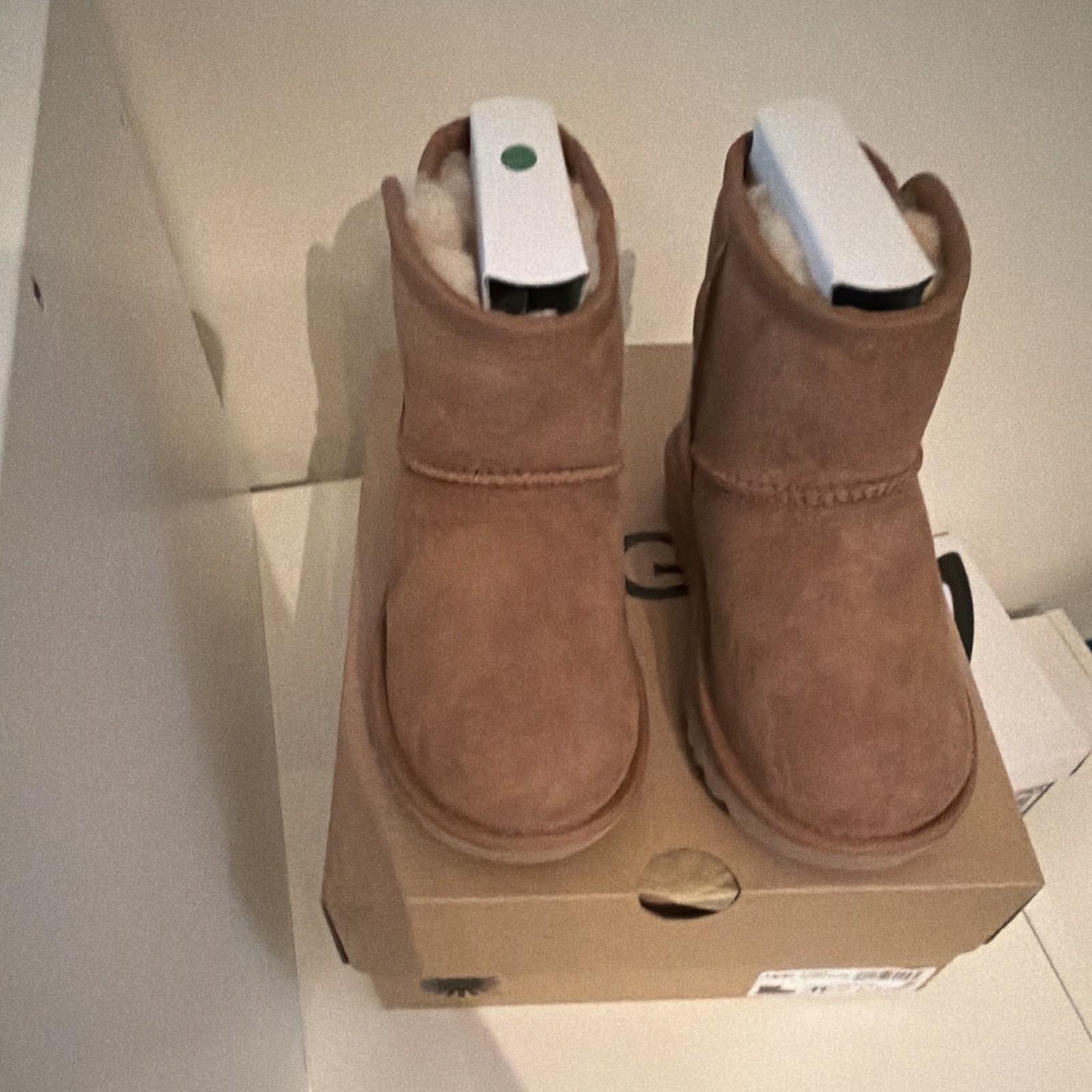 UGG Classic Mini Unisex Kids Brown Suede Ankle Bootie Boots US 11 Pull On T Jona