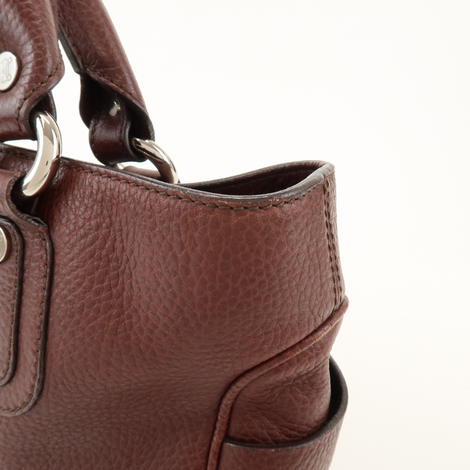 CELINE Leather Boogie Bag Hand Bag Tote Bag Brown Authentic Used F/S