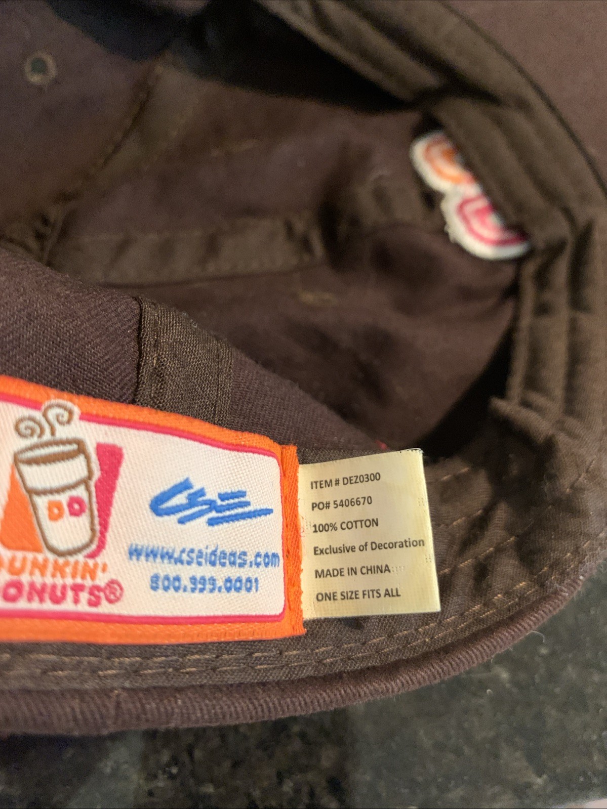 DUNKIN’ DONUTS Hat – BROWN DD DNKN – 100% Cotton – Old Logo –