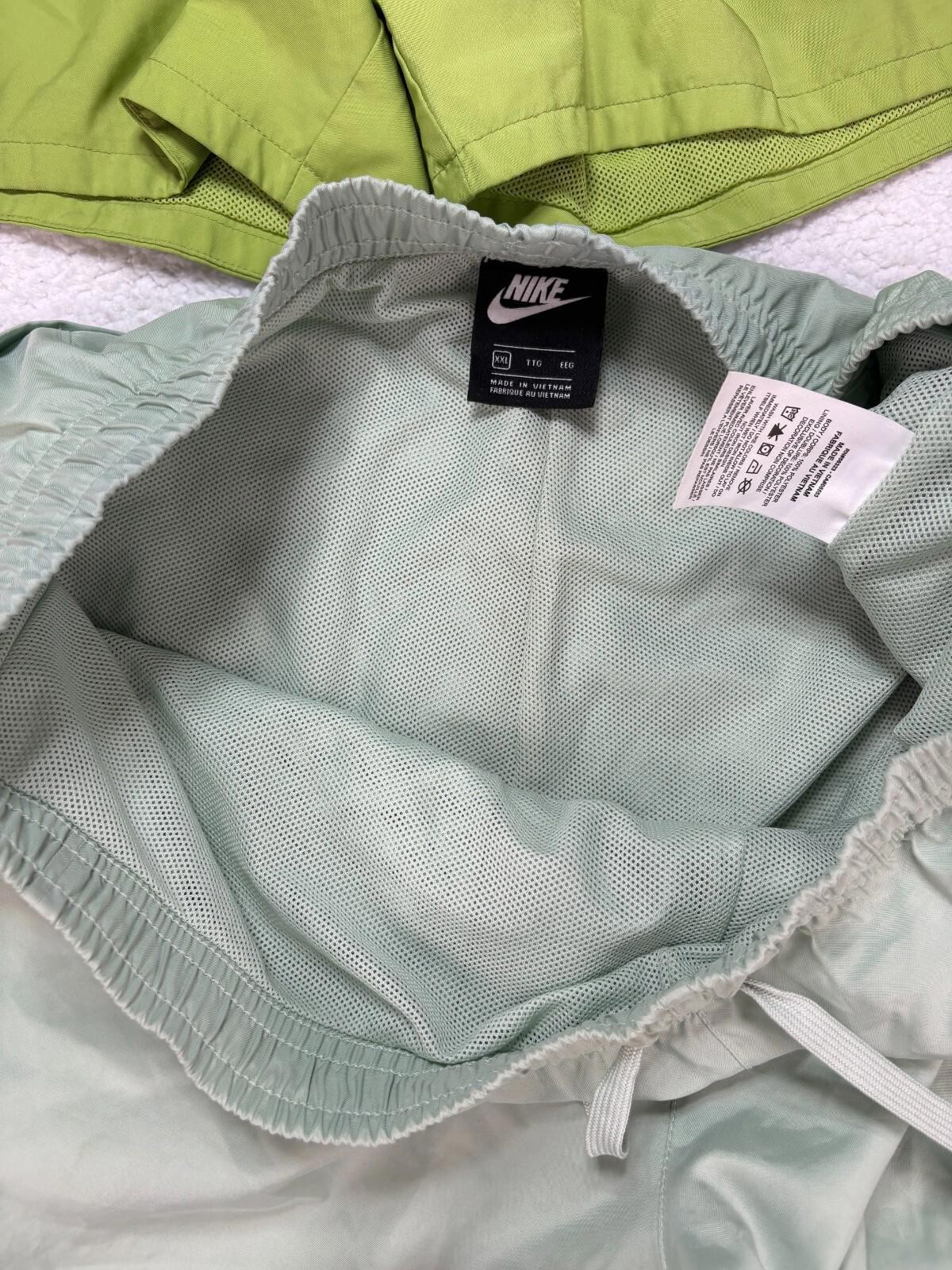 Nike Flow Shorts 2XL Green Mesh Lined Lightweight Woven Athletic Fit Lot of 2