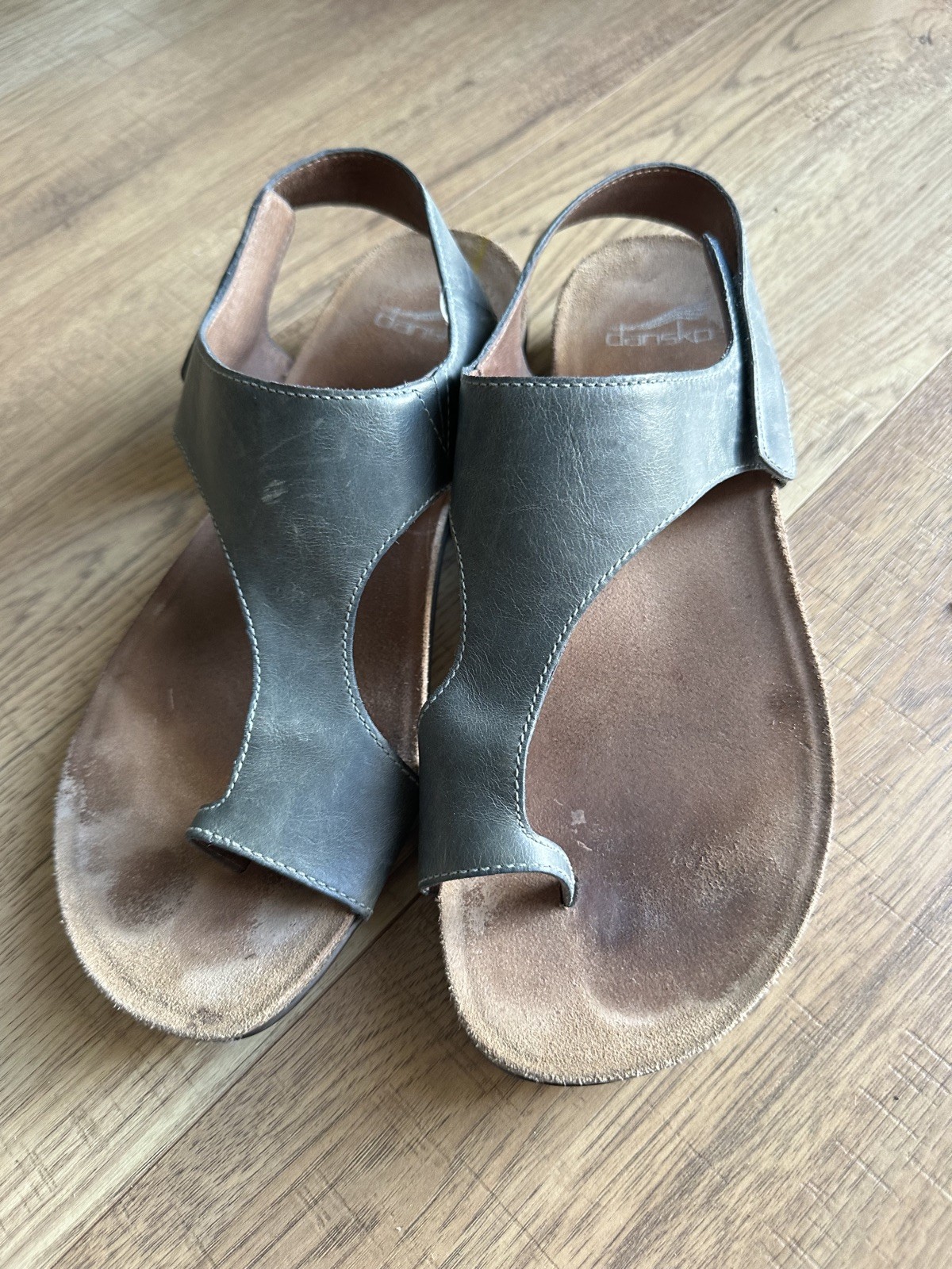 Dansko Reece Toe Loop Adjustable Thong Sandals Sz 40 / US 9.5 10 Leather