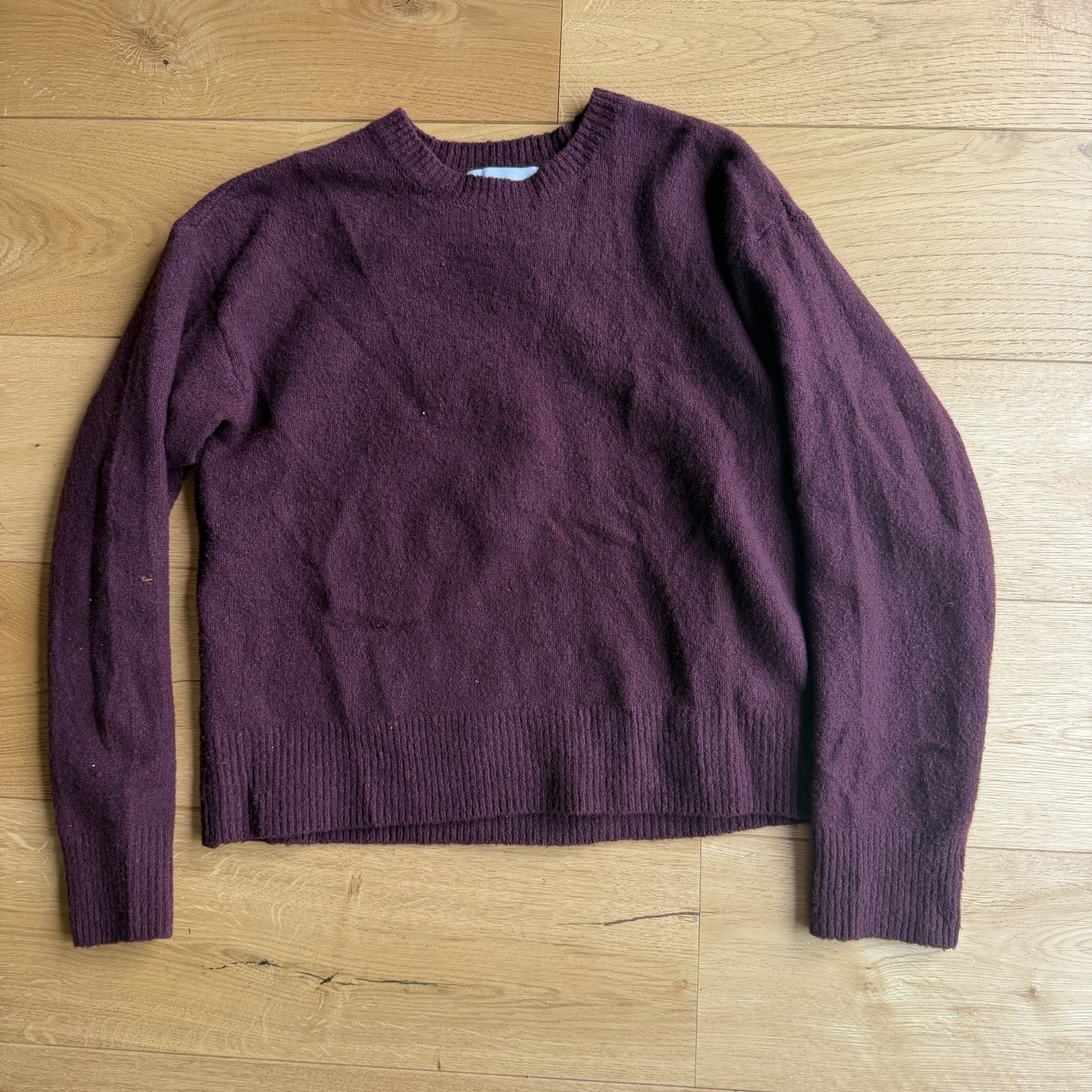 SUPRE RED BURGANDY KNITTED LONG SLEEVE PULLOVER SWEATER JUMPER KNIT Size XS