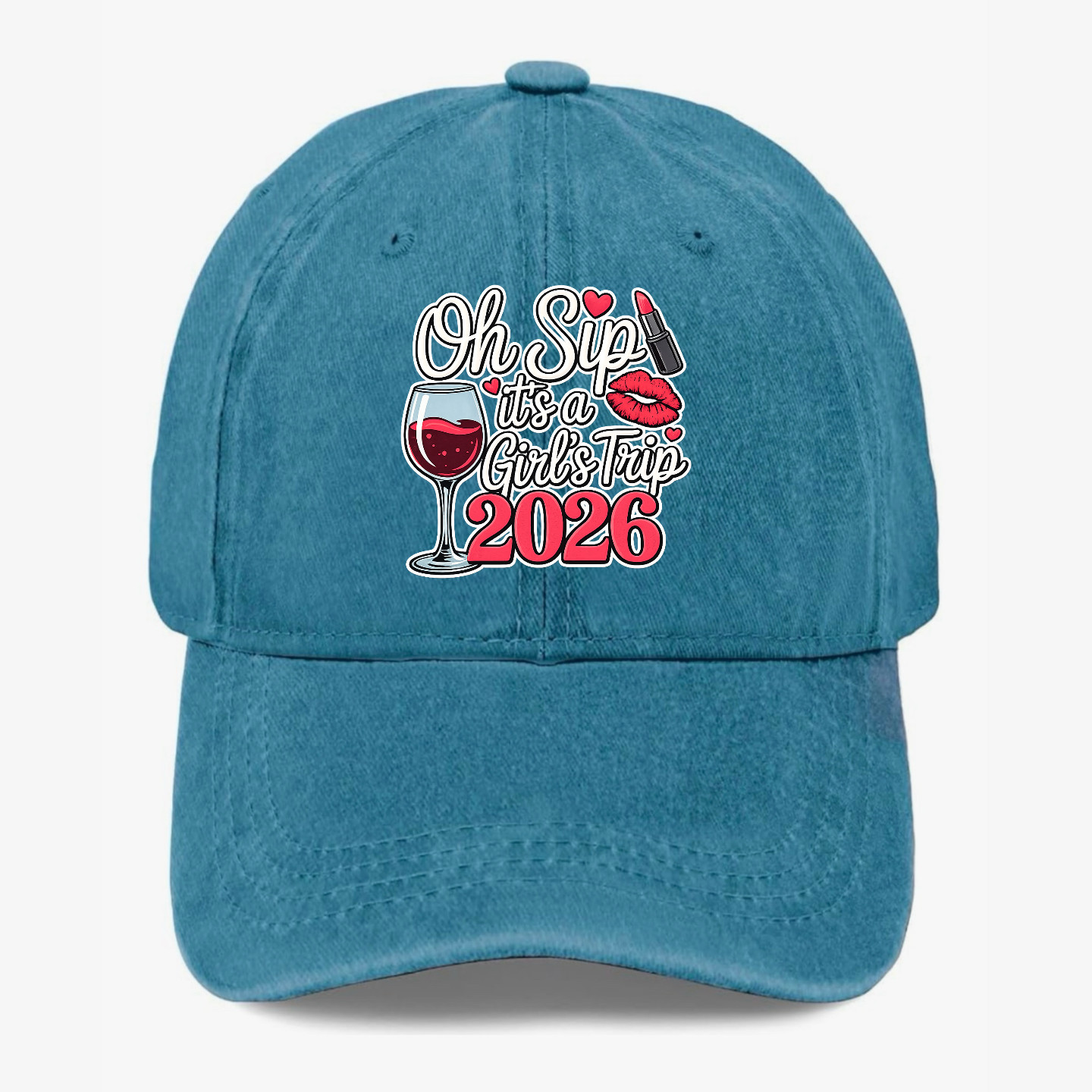 Oh Sip It’s A Girls Trip 2026 Hat Funny Bachelorette Wine Party Baseball Cap