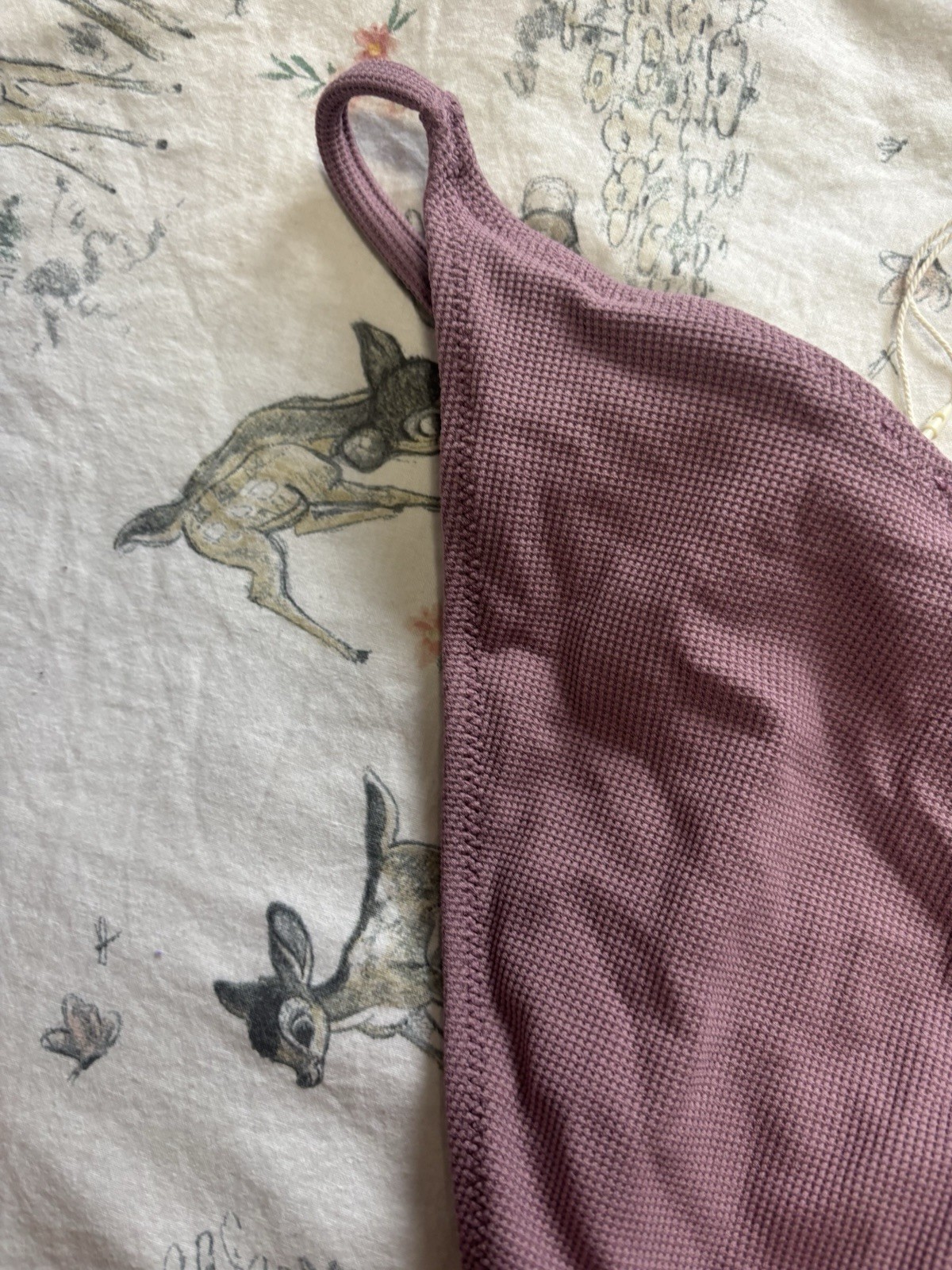 NEW WITH TAGS Oysho Join Life Bikini Bottoms dusky purple ribbed fabric Size M