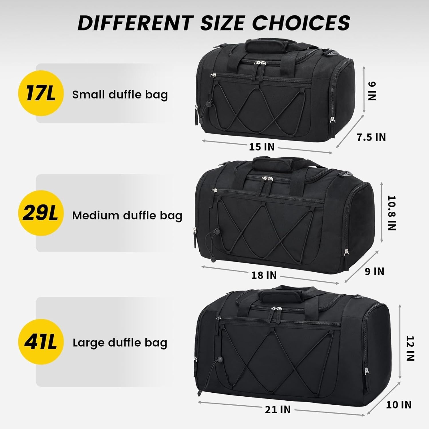 Gym Bag for Men – 21 Inches Duffle Bag for Travel Lightweight Duffel Bag with Sh