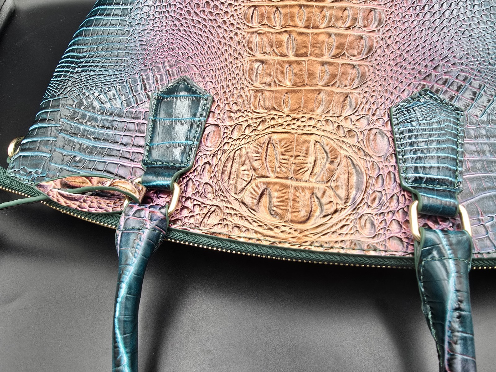 Croc-Embossed Faux Leather Tote