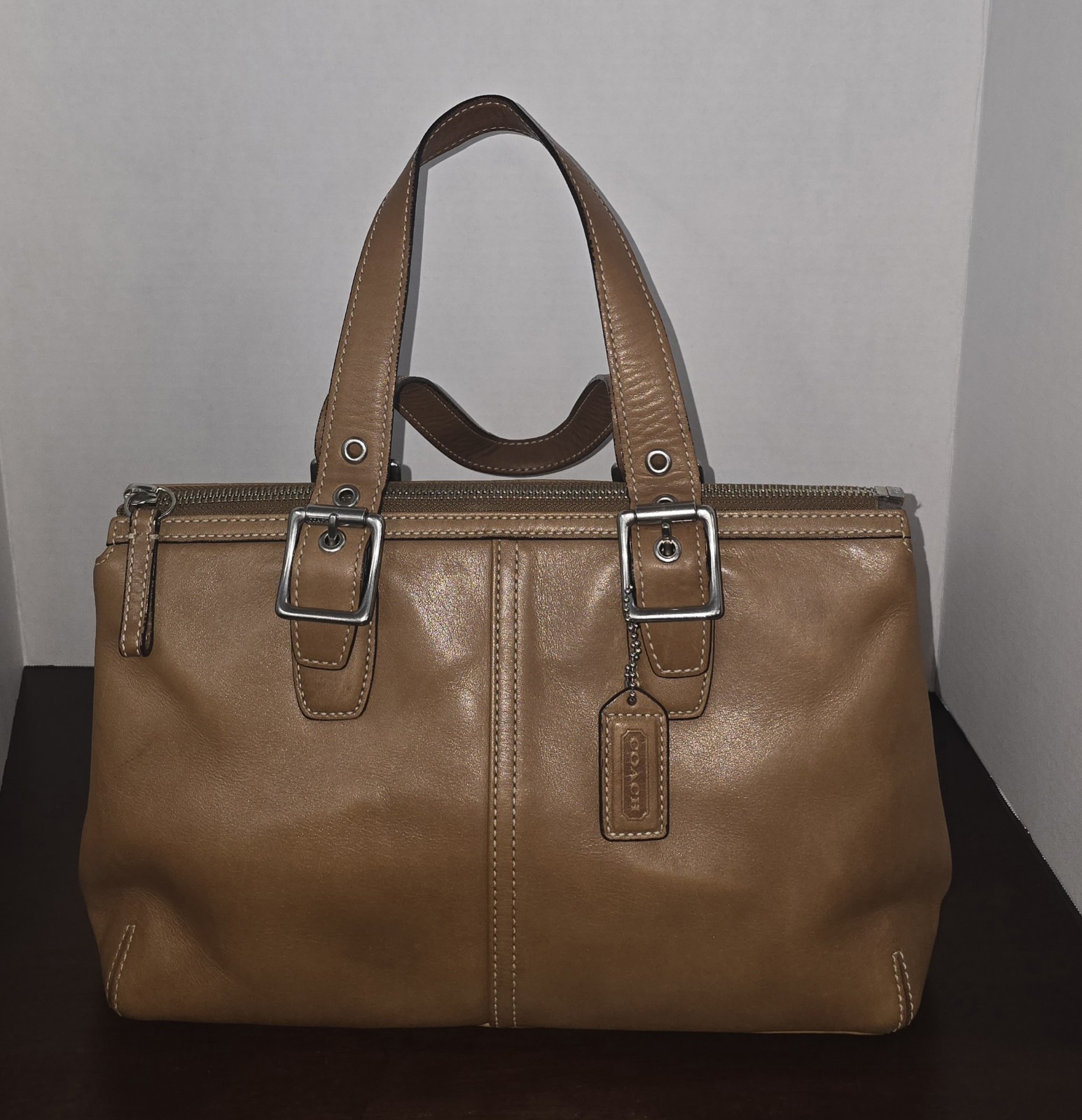 COACH Legacy Shoulder Bag Brown Leather Satchel 9545 Vtg 2003 Nickel Hardware