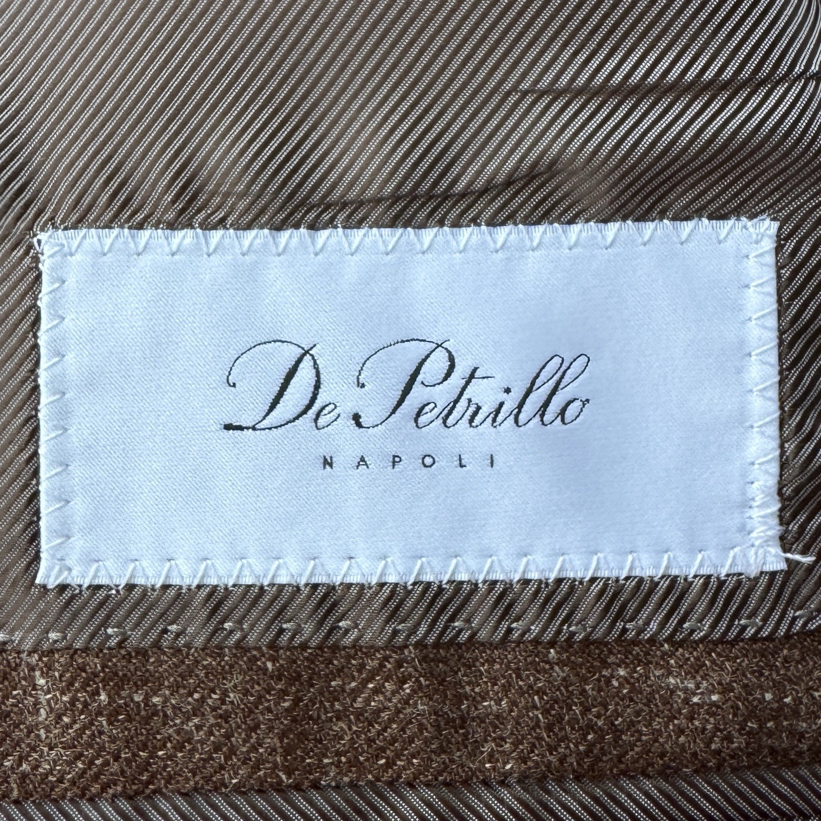 De Petrillo Posillipo Wool Silk Linen Tailored Jacket Brown IT42 Italy