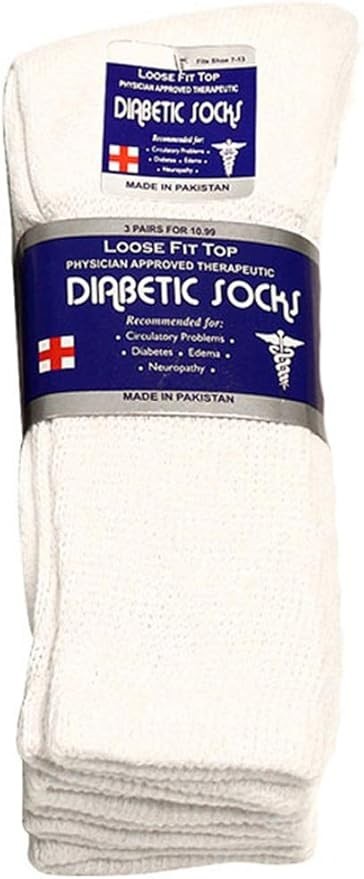 Falari Physicians Approved Diabetic Socks For Men Women Non-Binding Loose Top Wi