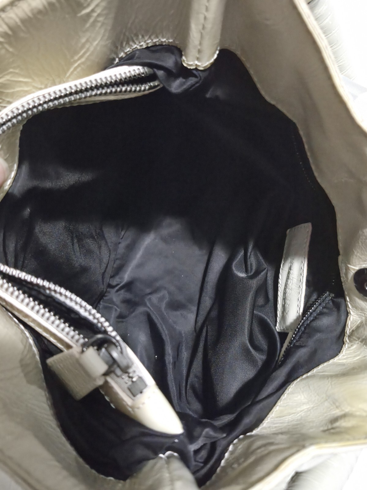 Burberry Checked Gray Nylon & Trimmed Smoke Patent Leather Shoulder Hobo Bag