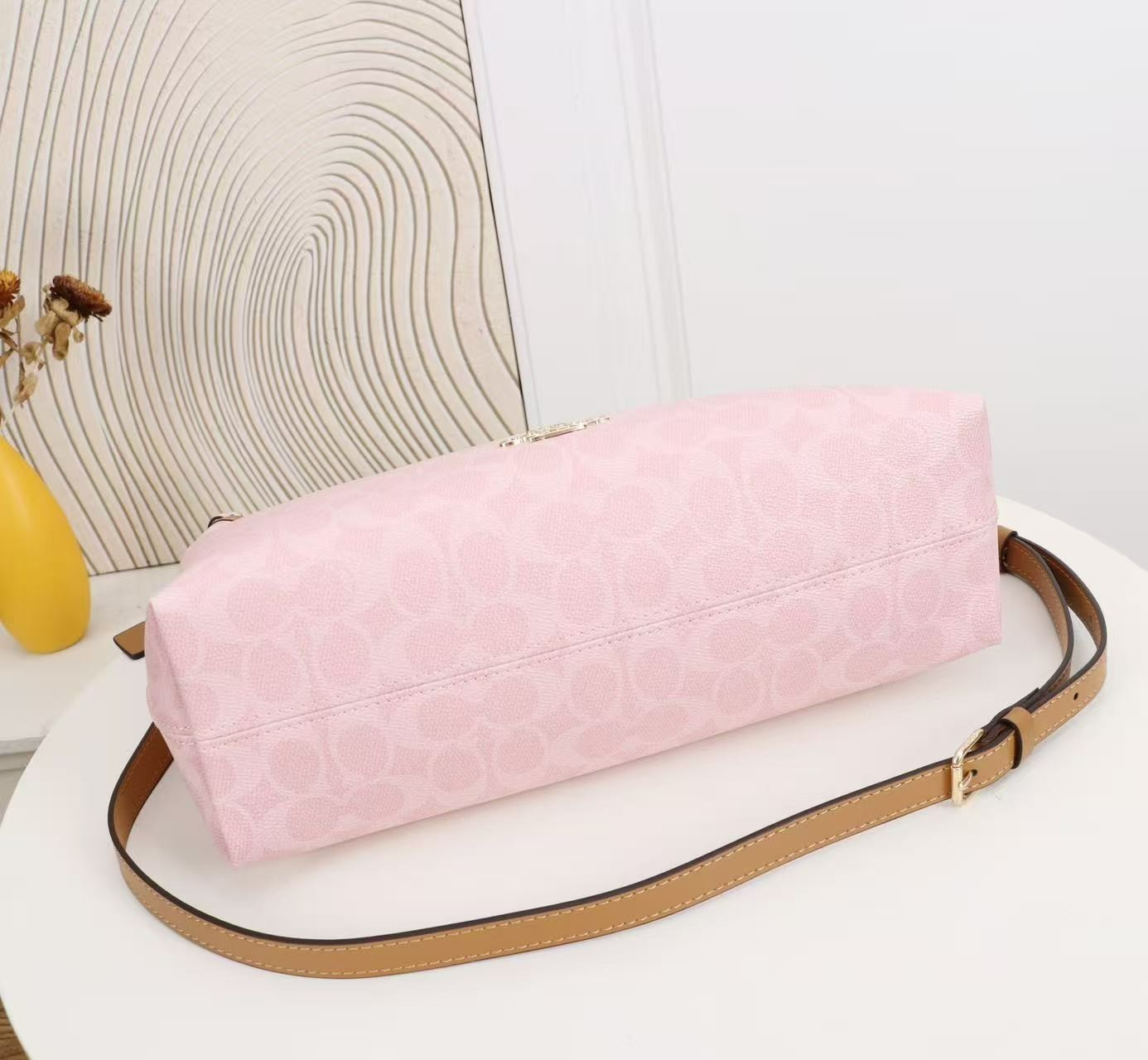 COACH CEL12 Laurel Shoulder Bag in Signature Canvas Charms Powder Pink