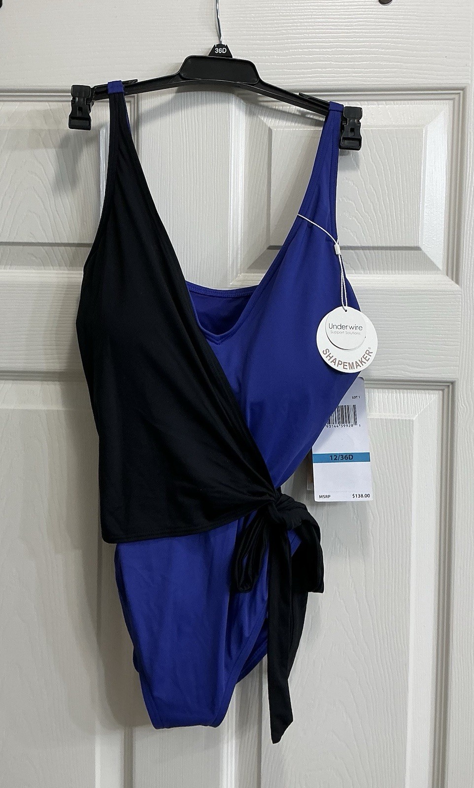 Coco Contours Bra Sized Underwire One Piece Blue Swim Swimsuit 12 36 D