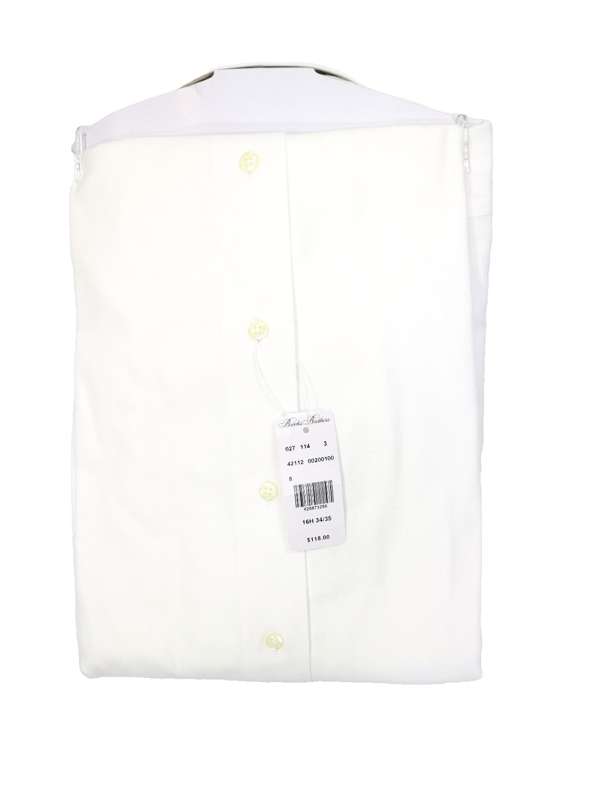 Brooks Brothers Regular Non-Iron All Cotton 16.5-34/35 English Collar White