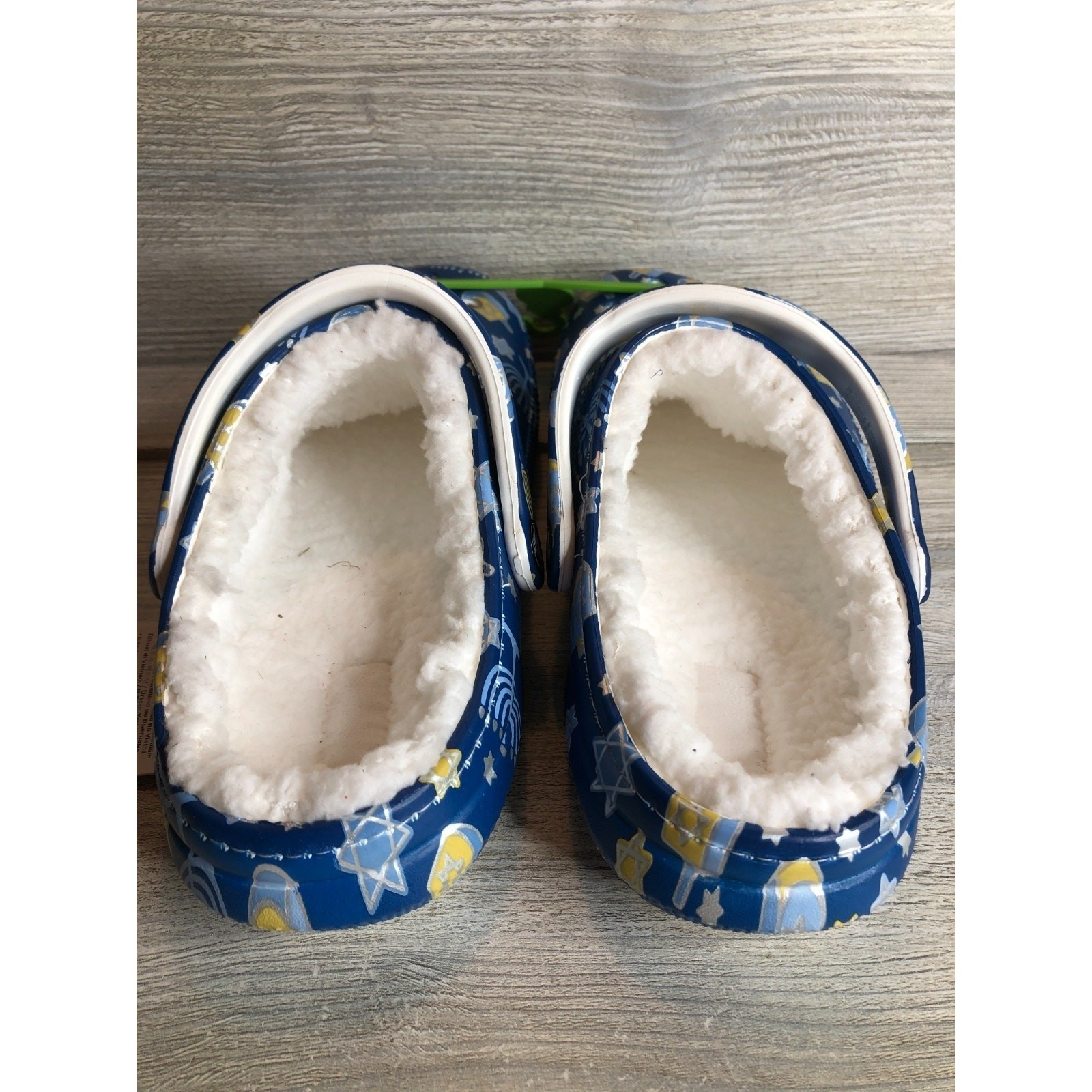 Crocs Classic Lined Holiday Clog Hanukkah 209326-90H Menorah Blue Star M 6 W 8