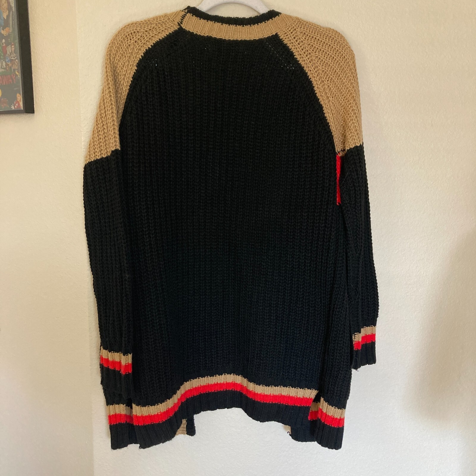 Stitches and Stripes Knit Open Front Cardigan Sweater Size Small