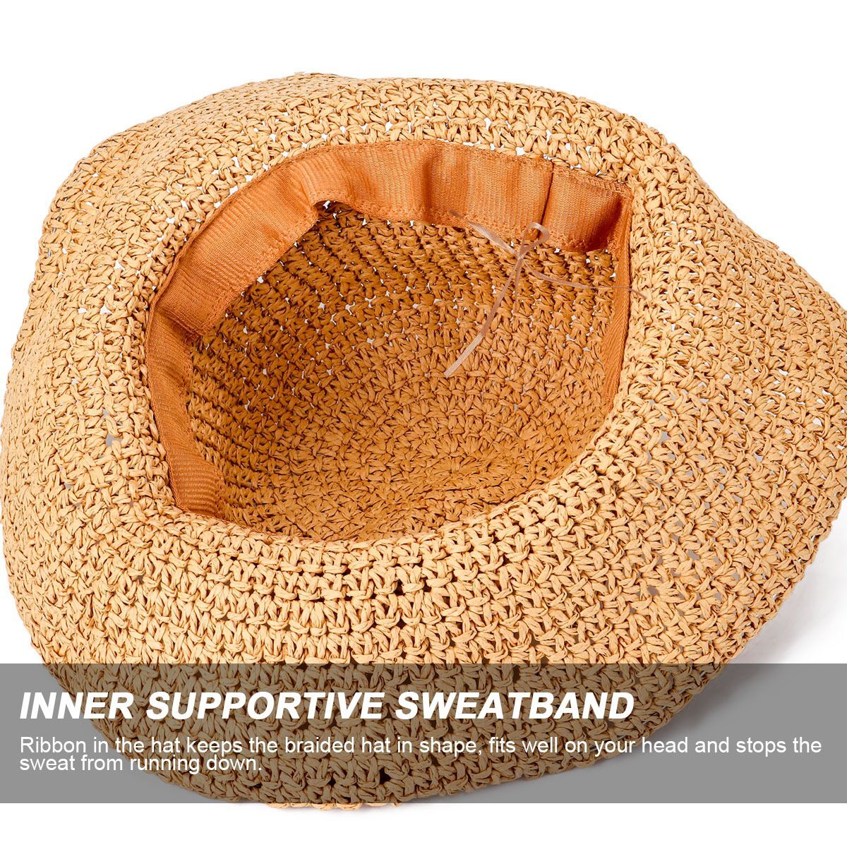 Summer Ladies Sun Beach Straw Hat Floppy Foldable Wide Brim Womens Gardening