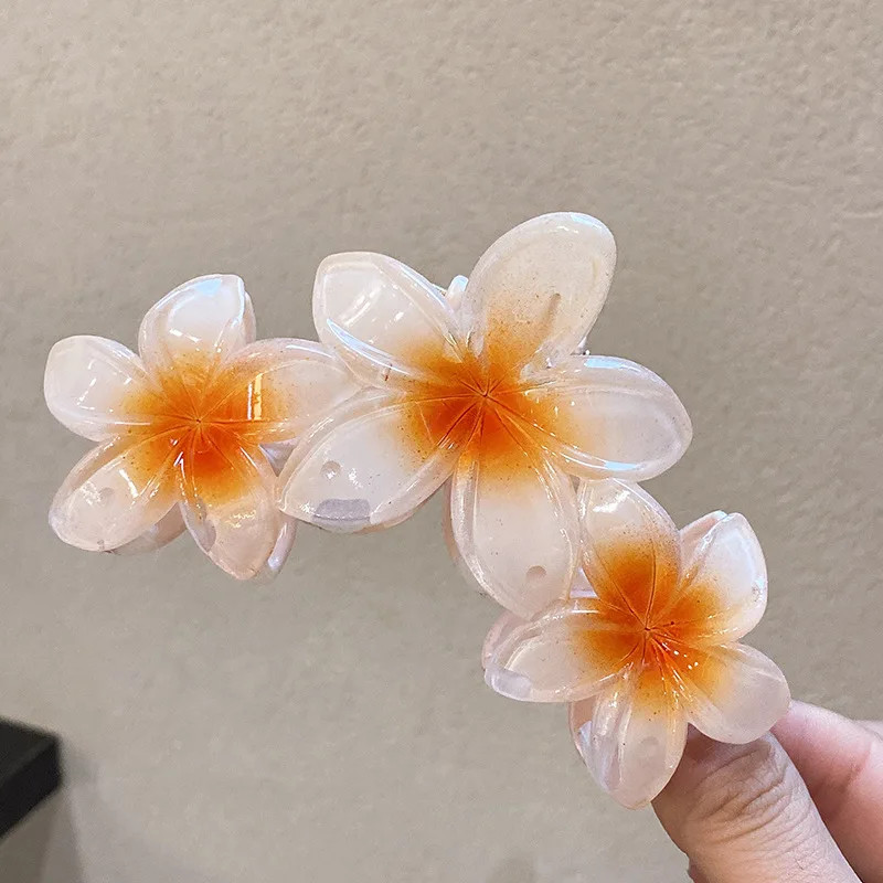 Acrylic Flower Hair Claw Clip Gradient Egg Summer Beach Women Girls Accessories