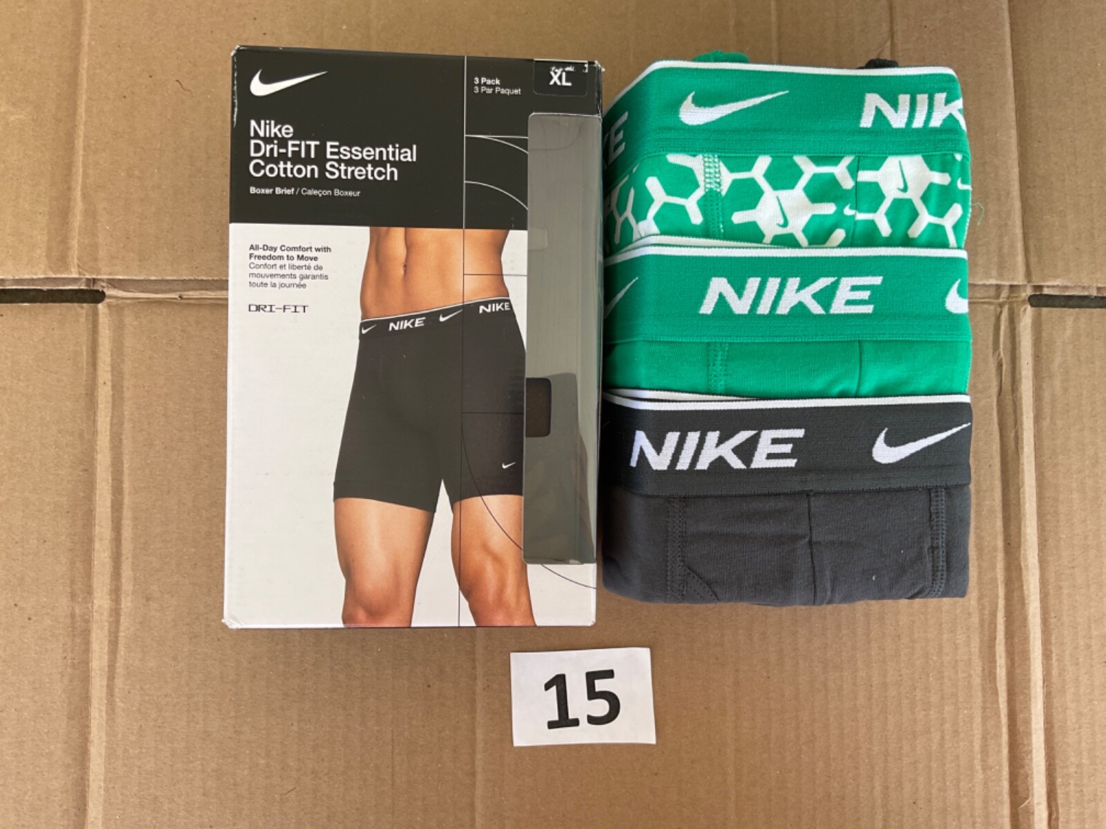 Nike Essential Cotton Stretch 3-Pack Boxer Brief Dri New Various Color Blue Pink