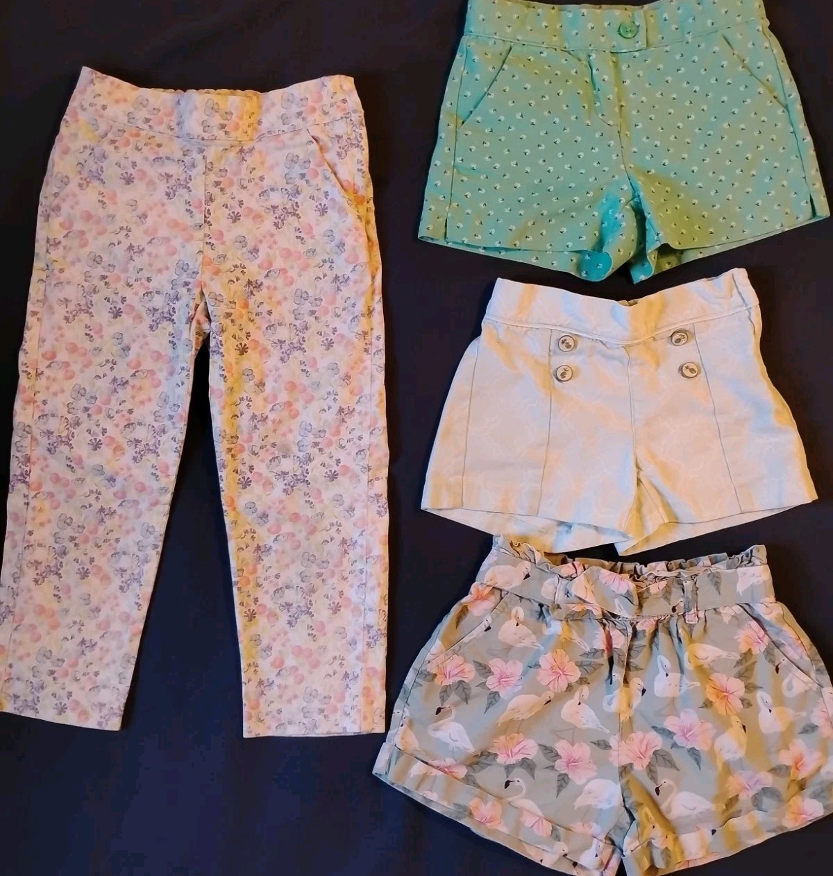 Janie Jack LOT Bottoms Shorts Crop Pant 5 6 Girl Floral Cute Preppy Play School