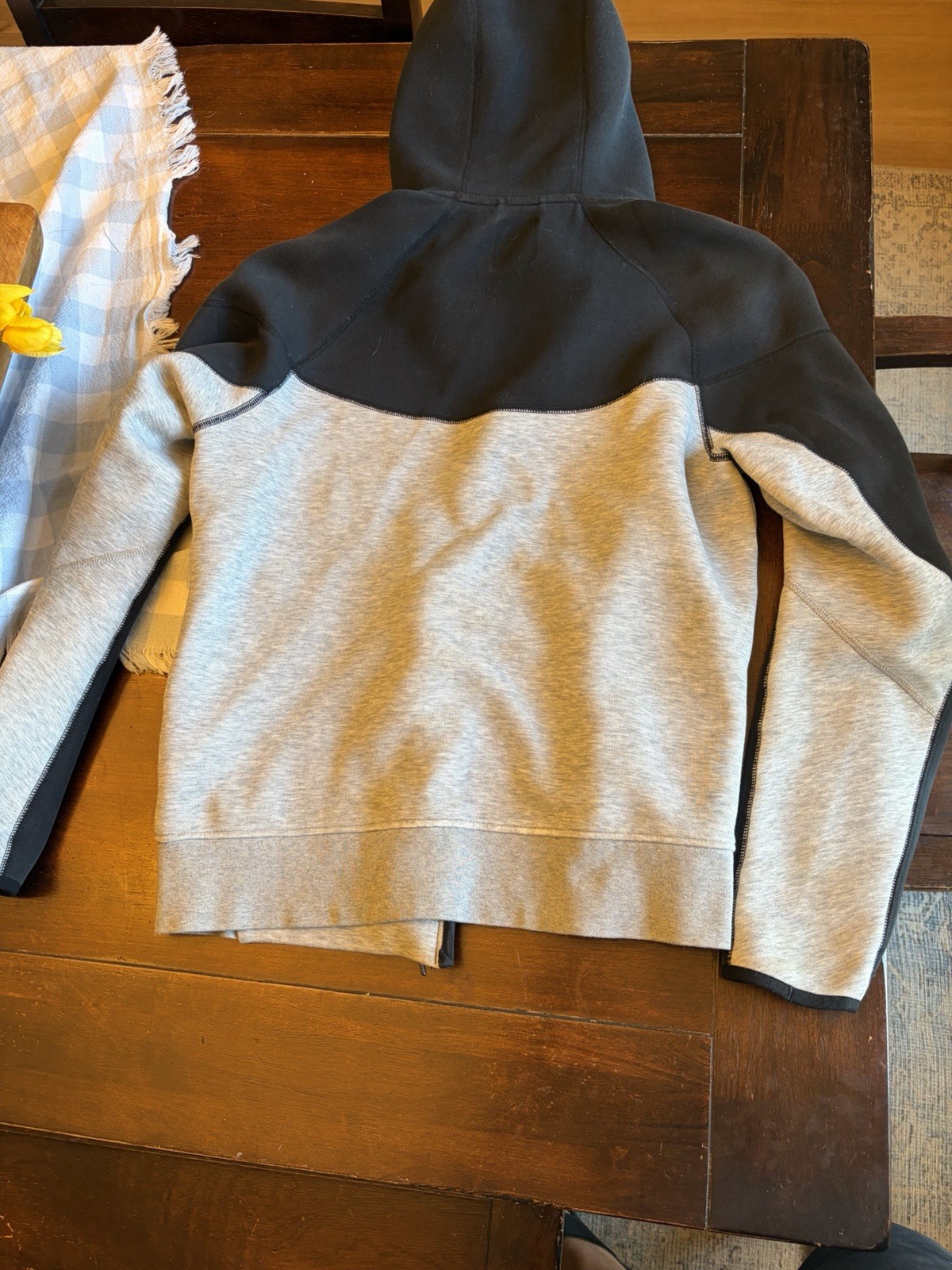 Nike Men’s M Full Zip Hooded Colorblock Hoodie w/ Pockets Logo Black Gray
