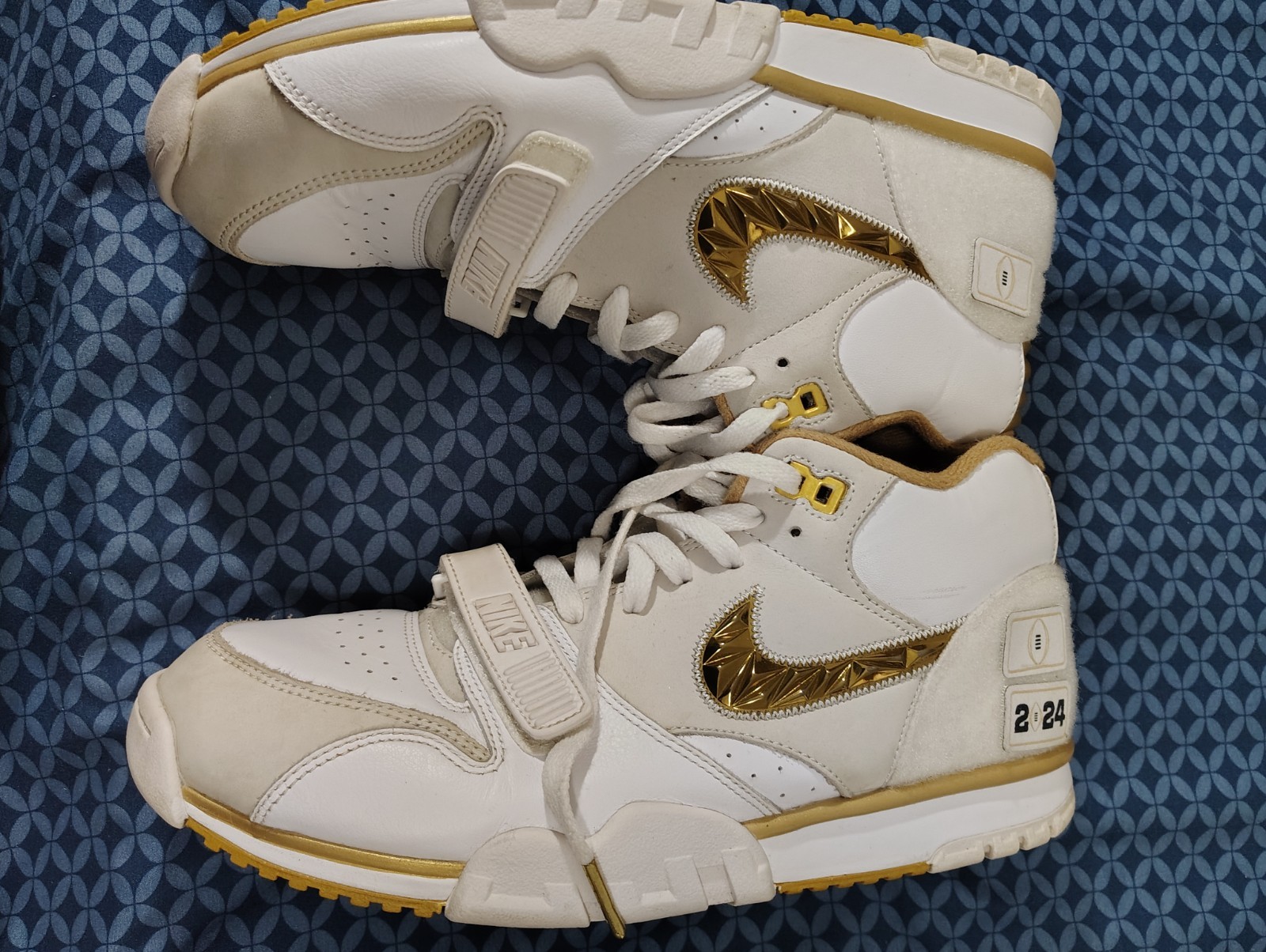 Nike Air Trainer 1 CFP Pack Mid Top Lace Up Strap Leather White/Gold FJ6196-100