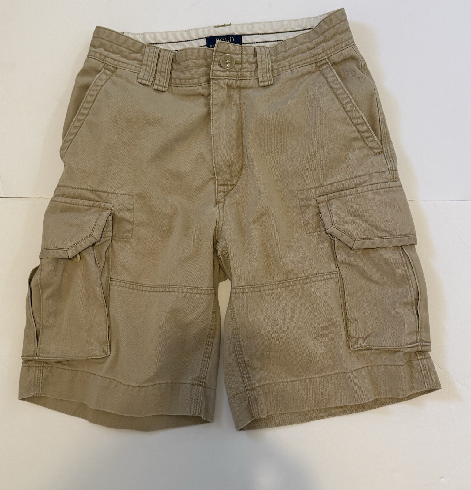 VTG Polo Ralph Lauren Cargo Shorts Baggy Men’s 29 Khaki Beige 10” Cotton Pockets