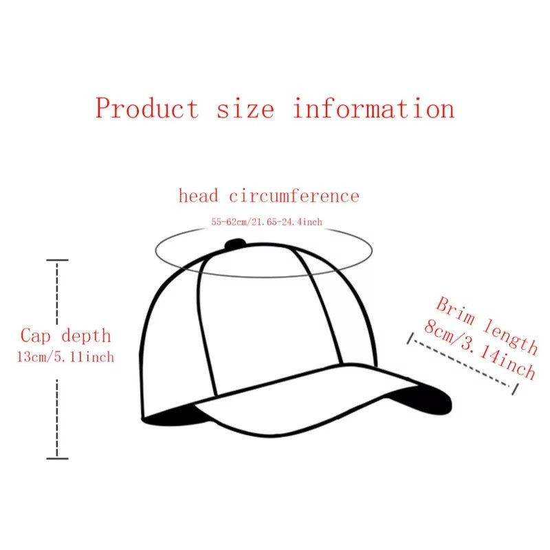 Unisex Oversized Baseball Cap Adjustable Casual Hat for All Seasons