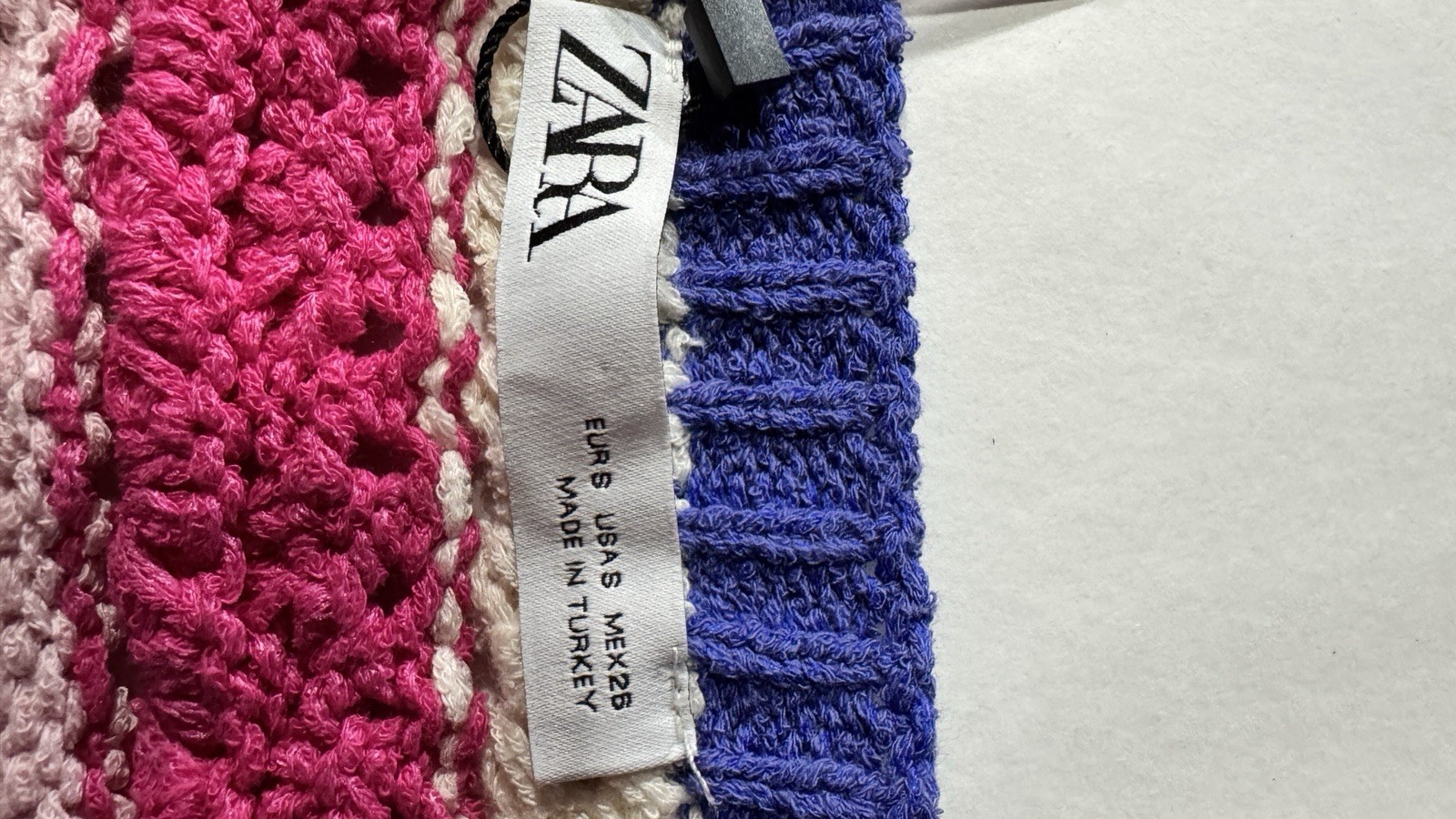 Zara Multicolor Crochet Ruffle Tank Top – Pink, Purple, Yellow, Cream, small