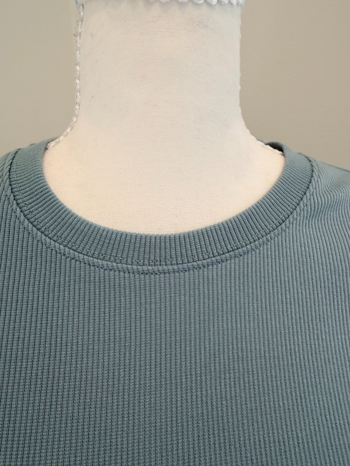 Marine Layer Women’s Lexi Ribbed Puff Sleeve Top Sz S Slate Blue