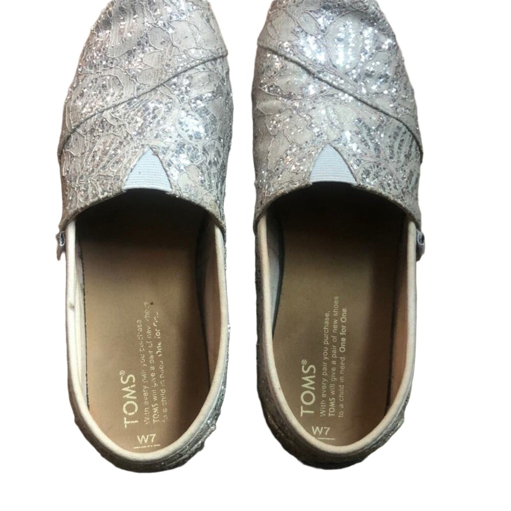Toms Silver Lace Glitter