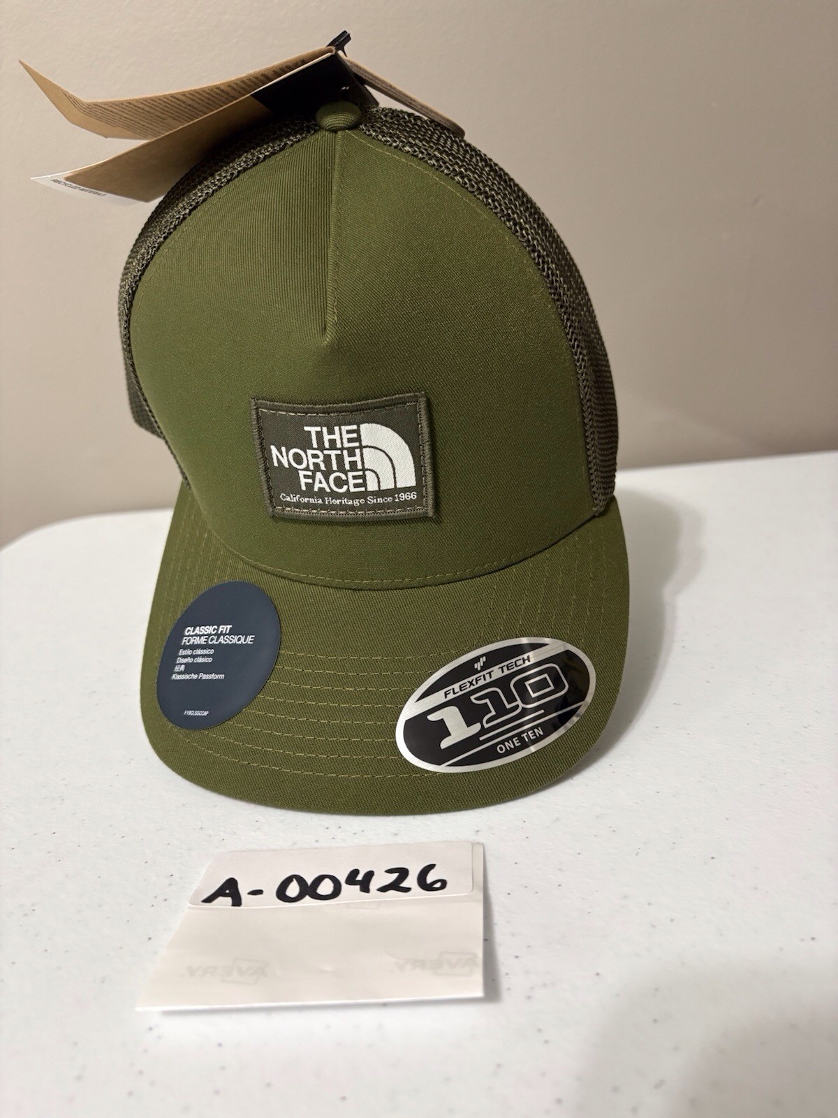 The North Face Trucker Hat Woodland Green Flexfit Tech One Size Snapbk Adj NWT