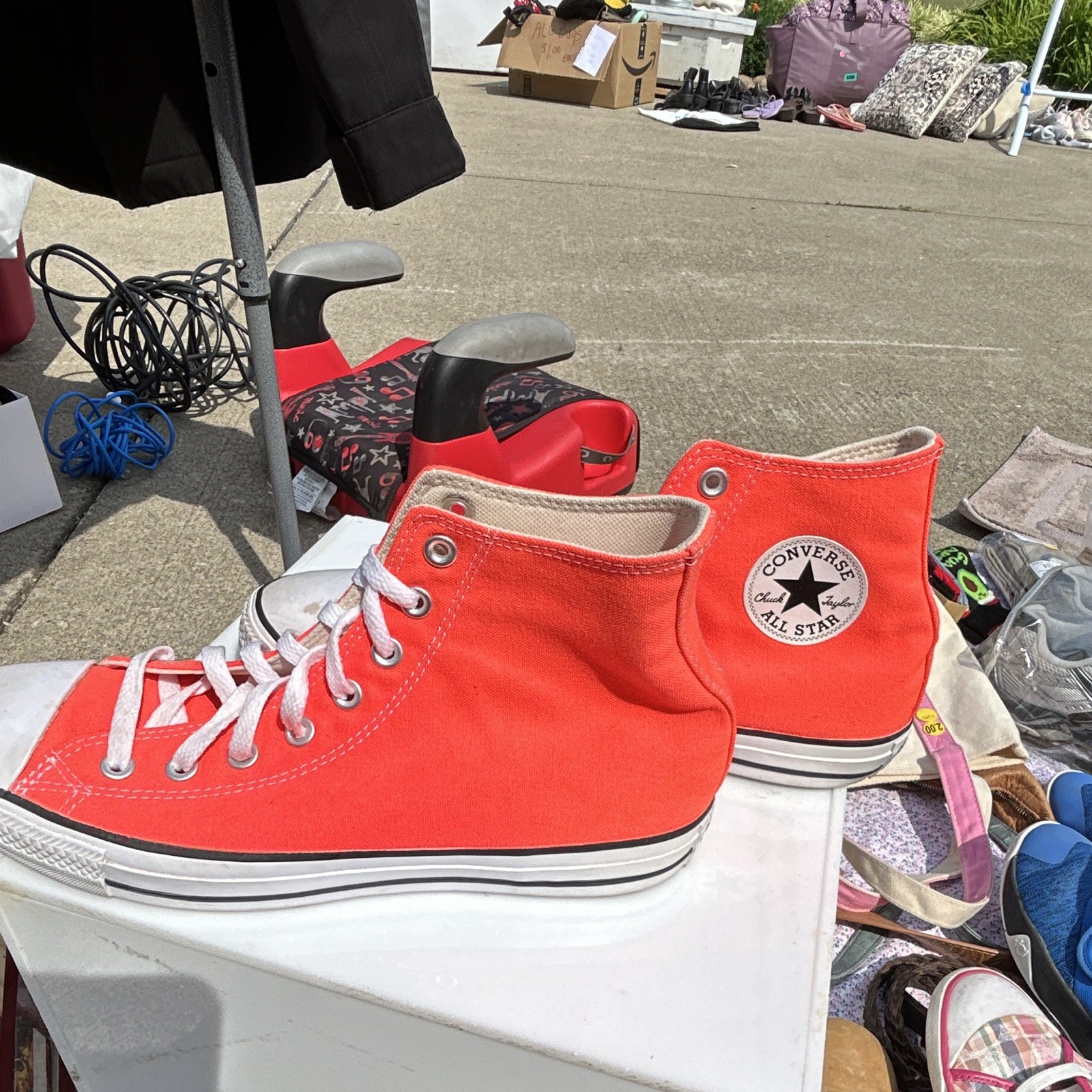 ADULTS’ CONVERSE CHUCK TAYLOR ALL STAR CANVAS HI SNEAKERS (Red/Orange) M9