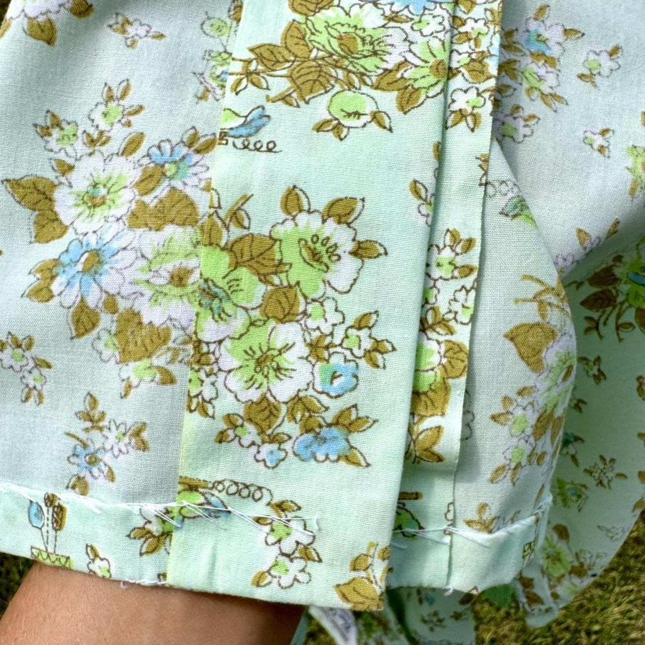 50s permanent press novelty cuckoo clock bird button-up blouse salvage hem
