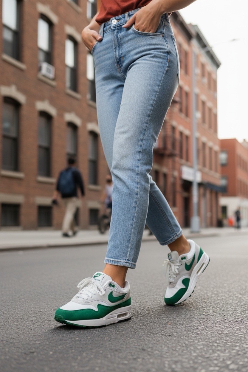 Nike Air Max 1 Grey Malachite Green White DZ2628-003 Women’s Shoes Size 7.5