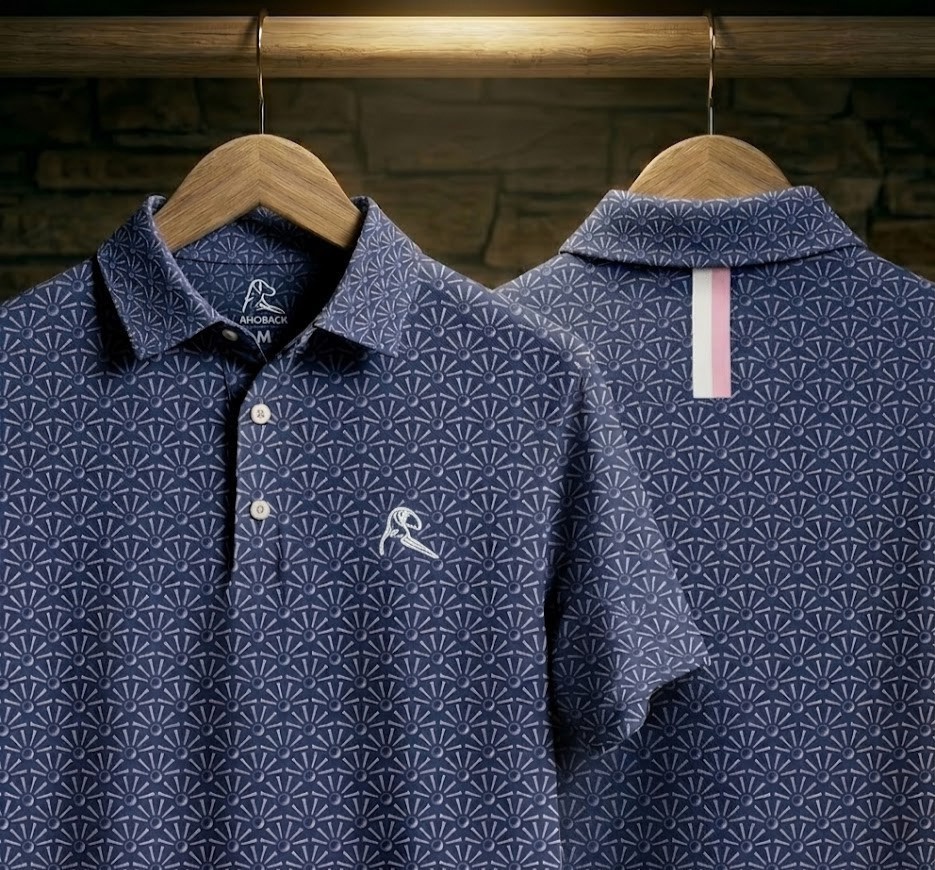 ⭐Rhoback The Back Tees Polo – Slate Blue – Stay-Crisp Collar Fabric M – L – XL ⭐