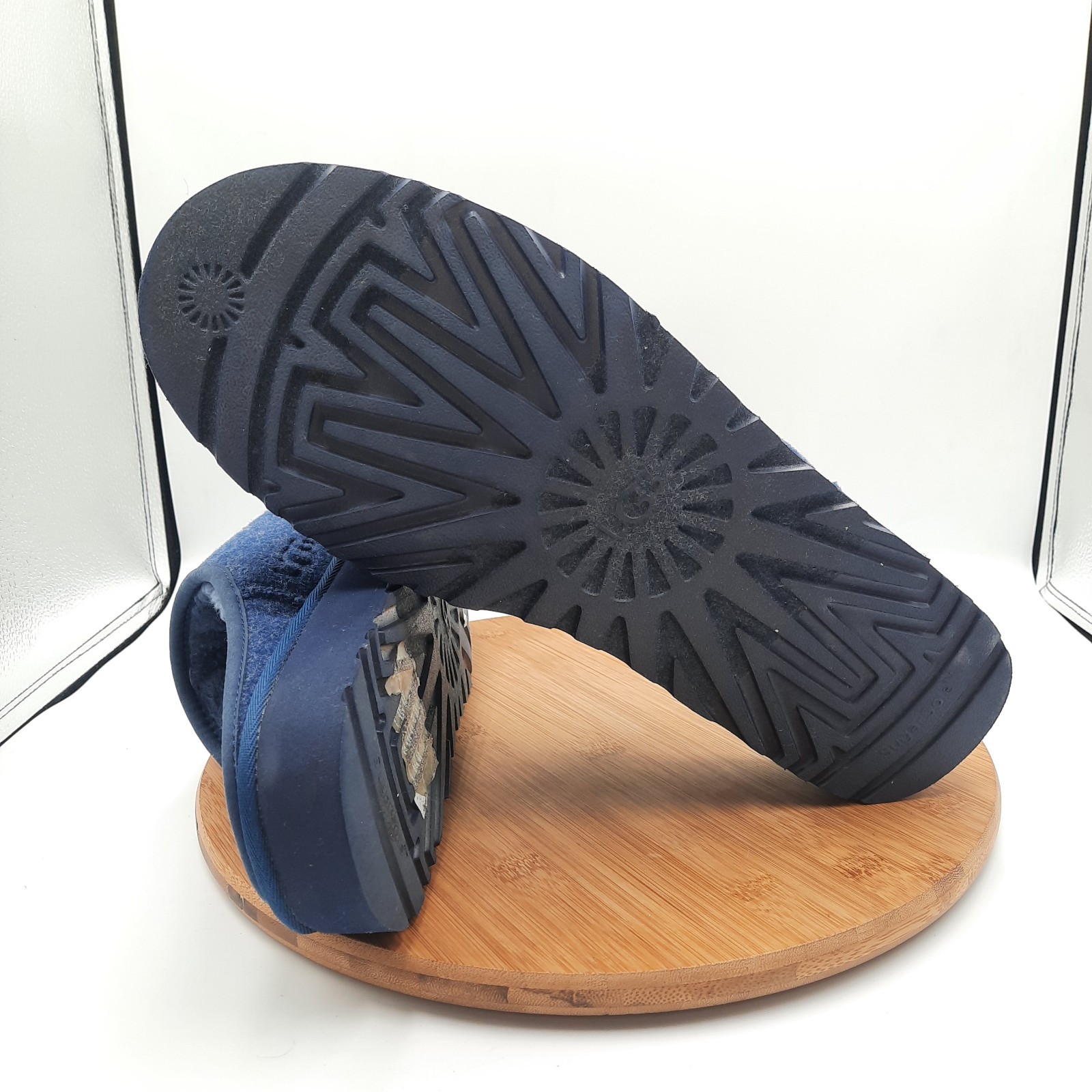 UGG Classic Slip On Mens Size 15 Slippers Deep Ocean Blue Suede Sheepskin