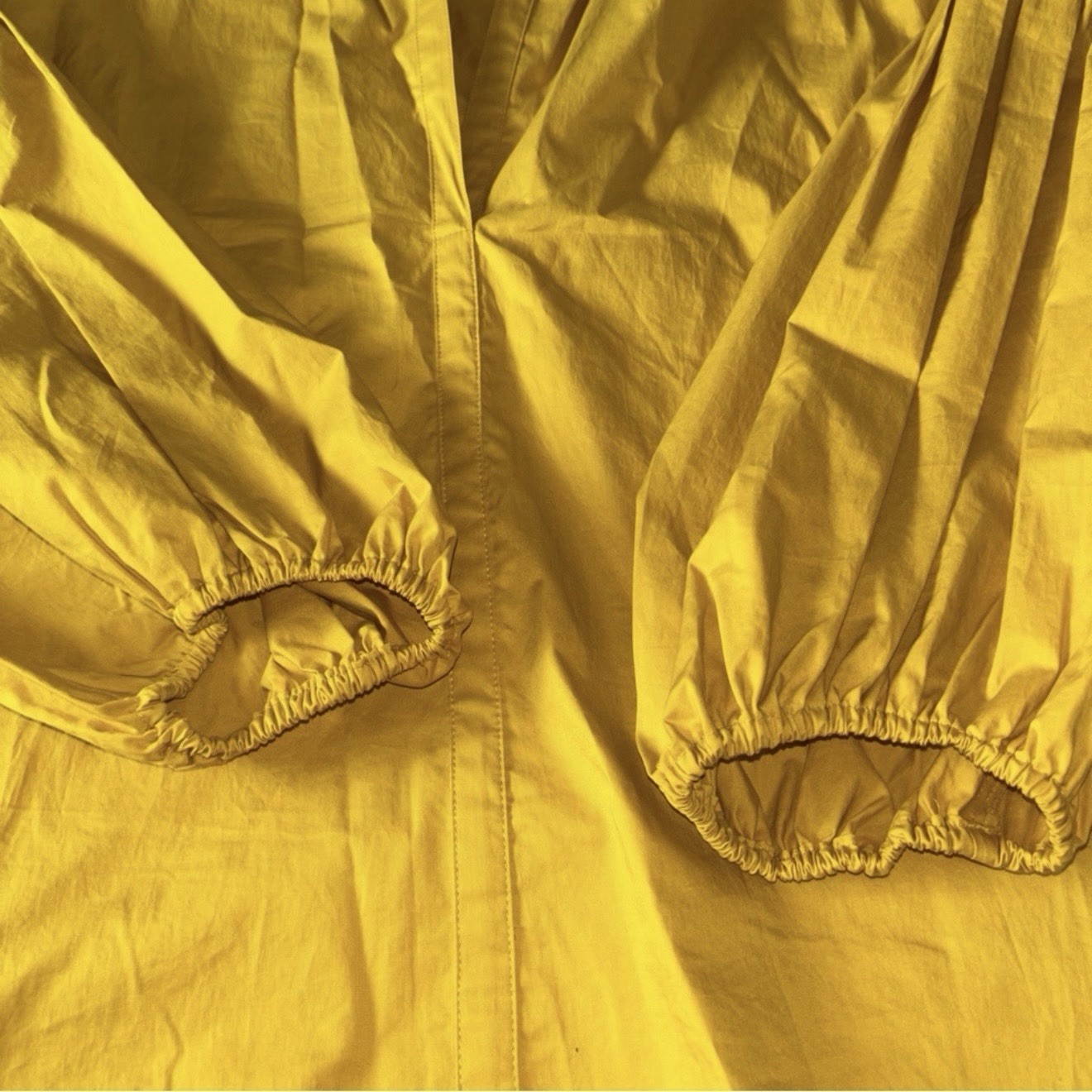 Zara Woman Blouse 97% Cotton / 3% Elastane Yellow Mustard Size S