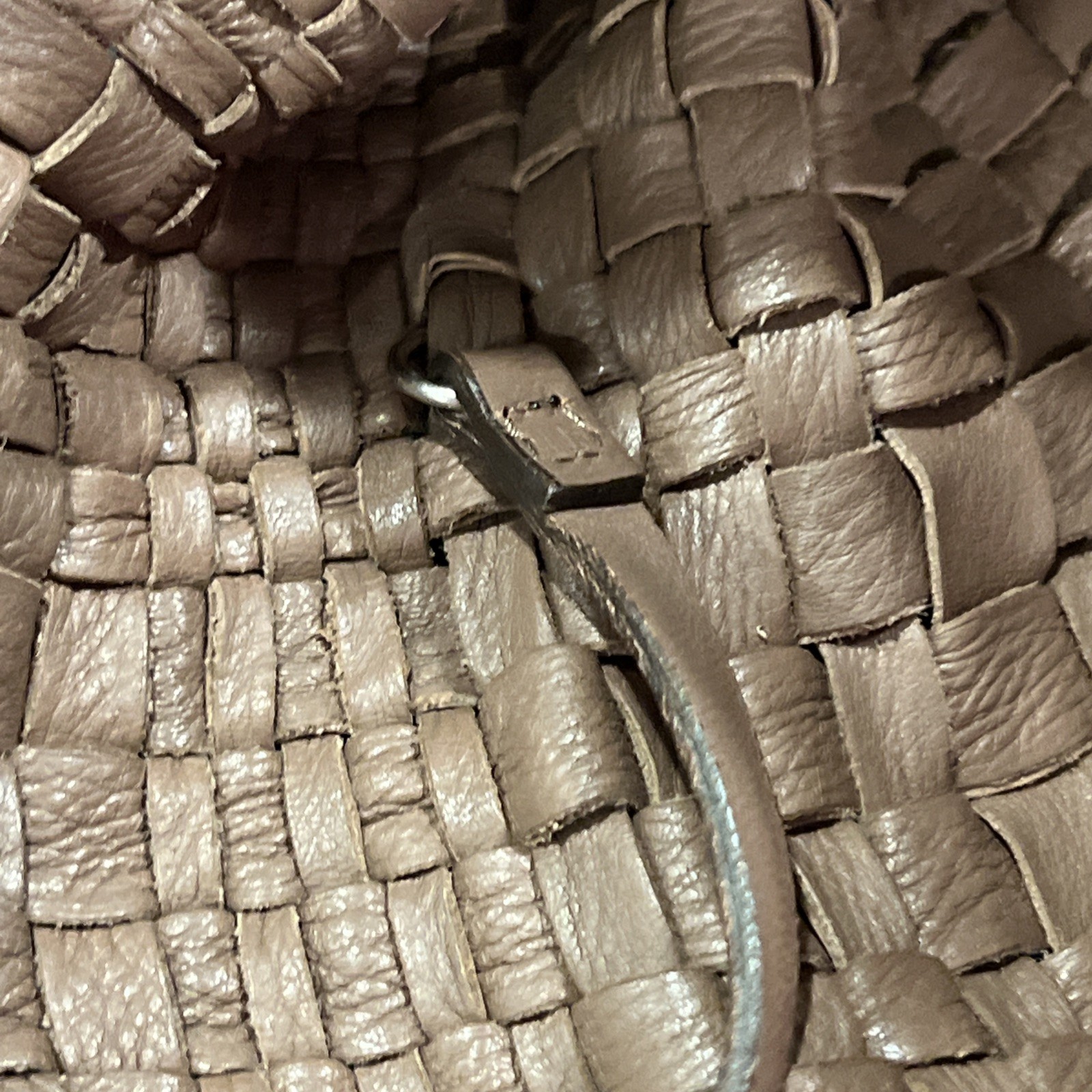 FALOR Italian Genuine Leather Handbag Woven Made in Italy w/ Attached Coin Purse