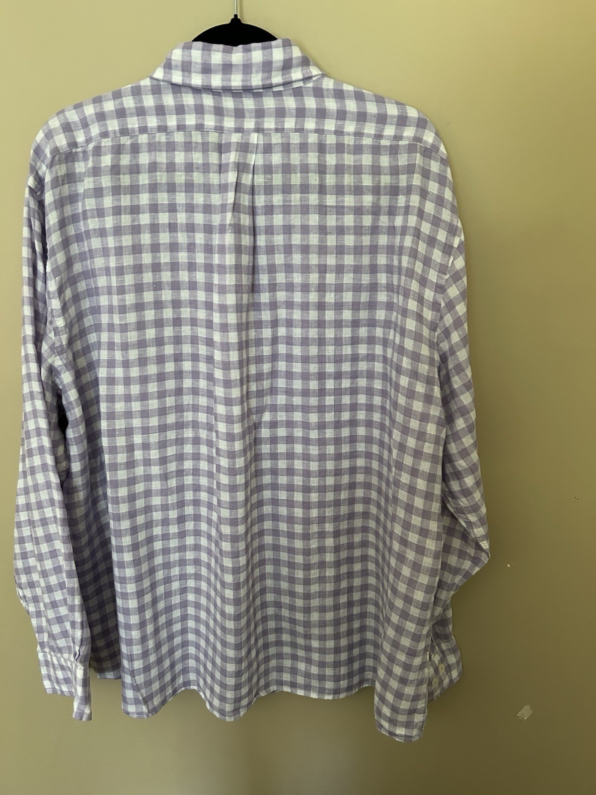 Brooks Brothers Regent Fit The Original Polo Shirt Linen Lavender Check XXL