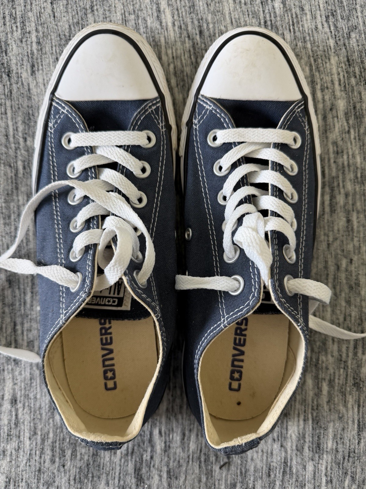 Converse All Star Men’s Blue/White Low Top Lace-Up Canvas Rubber Sneaker