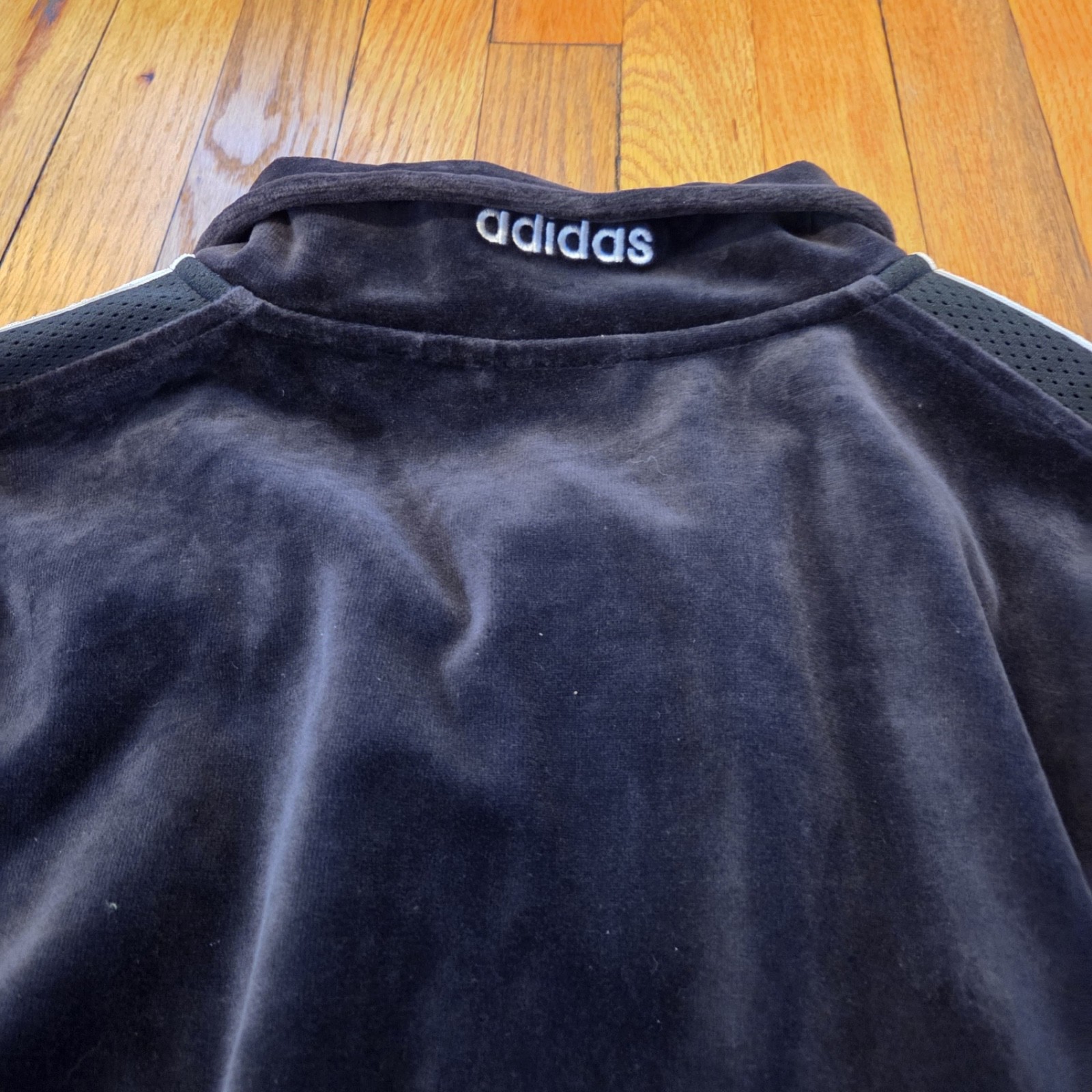 Vintage Men Adidas Black & White Velour Sweatsuit Tracksuit Velvelt NWT S M L