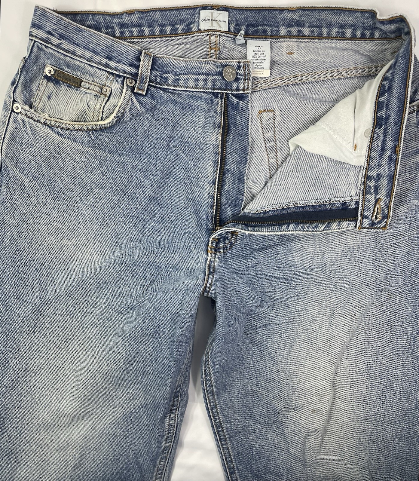 Vintage Calvin Klein Men’s 36×30 Stone Washed Blue Jeans “Fit Like 34×30”
