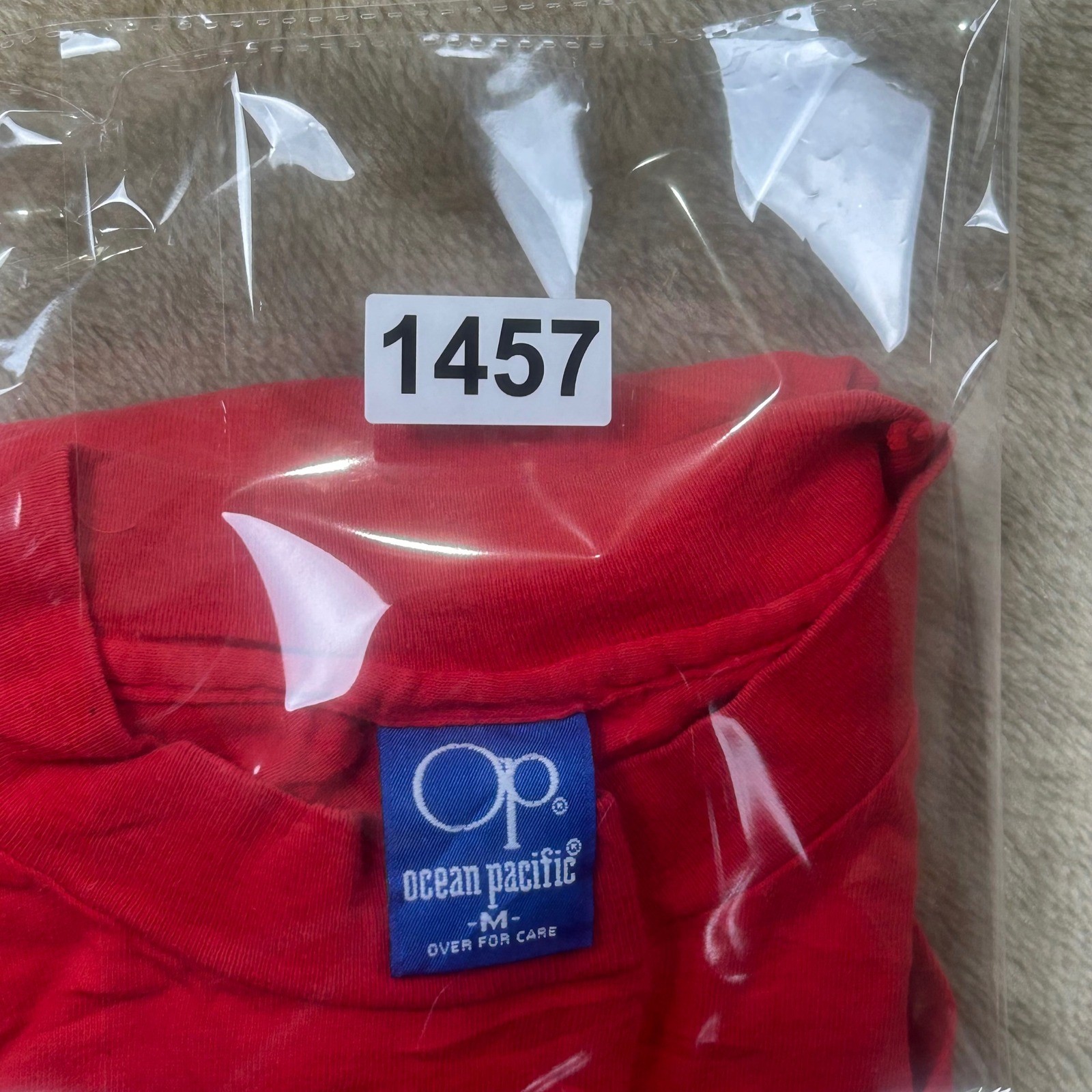 Vintage 1983 Ocean Pacific Red Graphic Long Sleeve T-Shirt Mens Medium USA Made