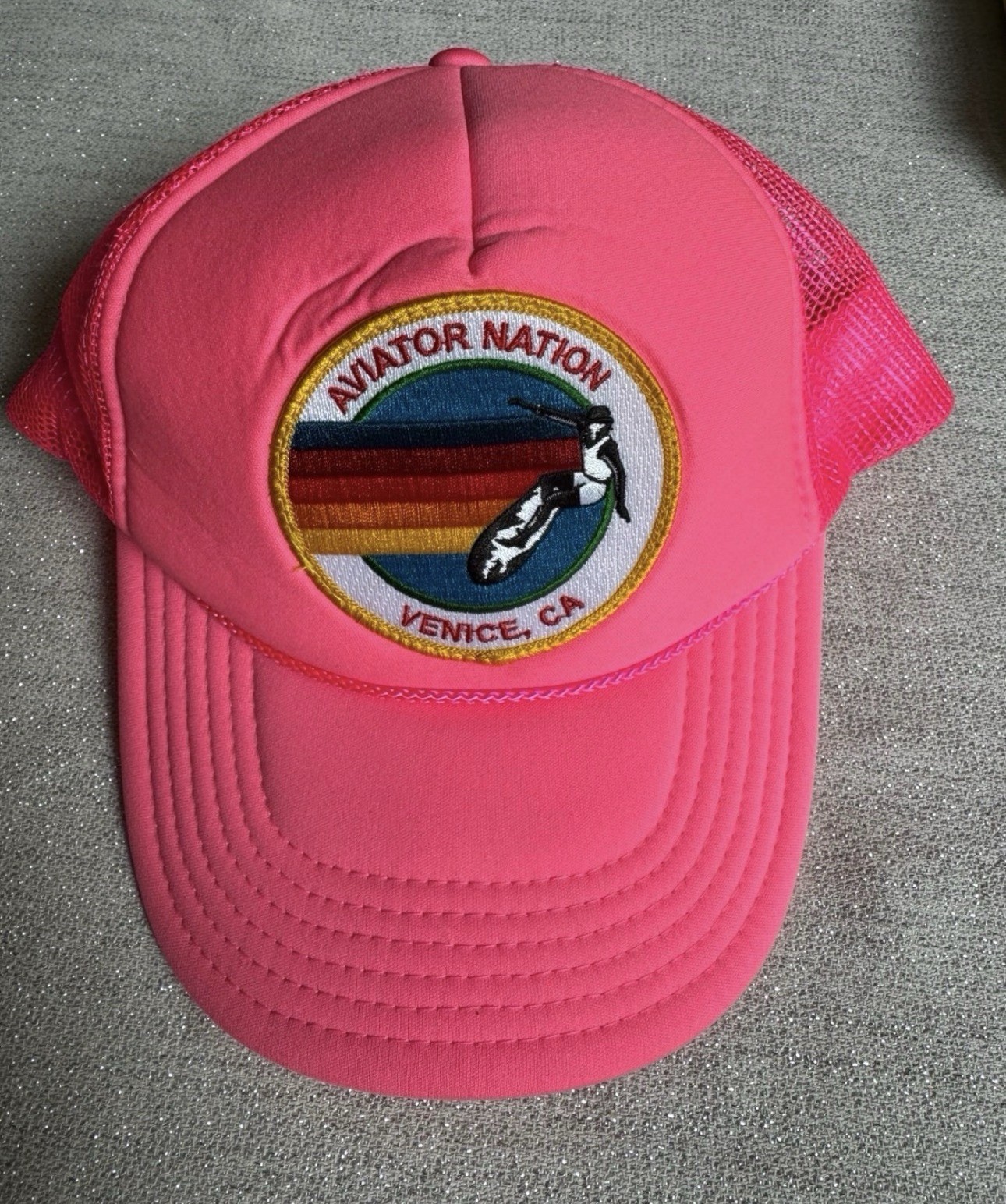 Aviator Nation Pink Mesh Back Trucker Hat