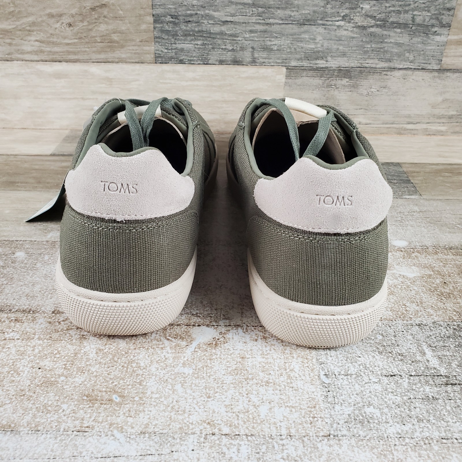 Toms Leandro Men’s Shoes Sz 14 Casual Lichen Green Heritage Canvas Sneakers