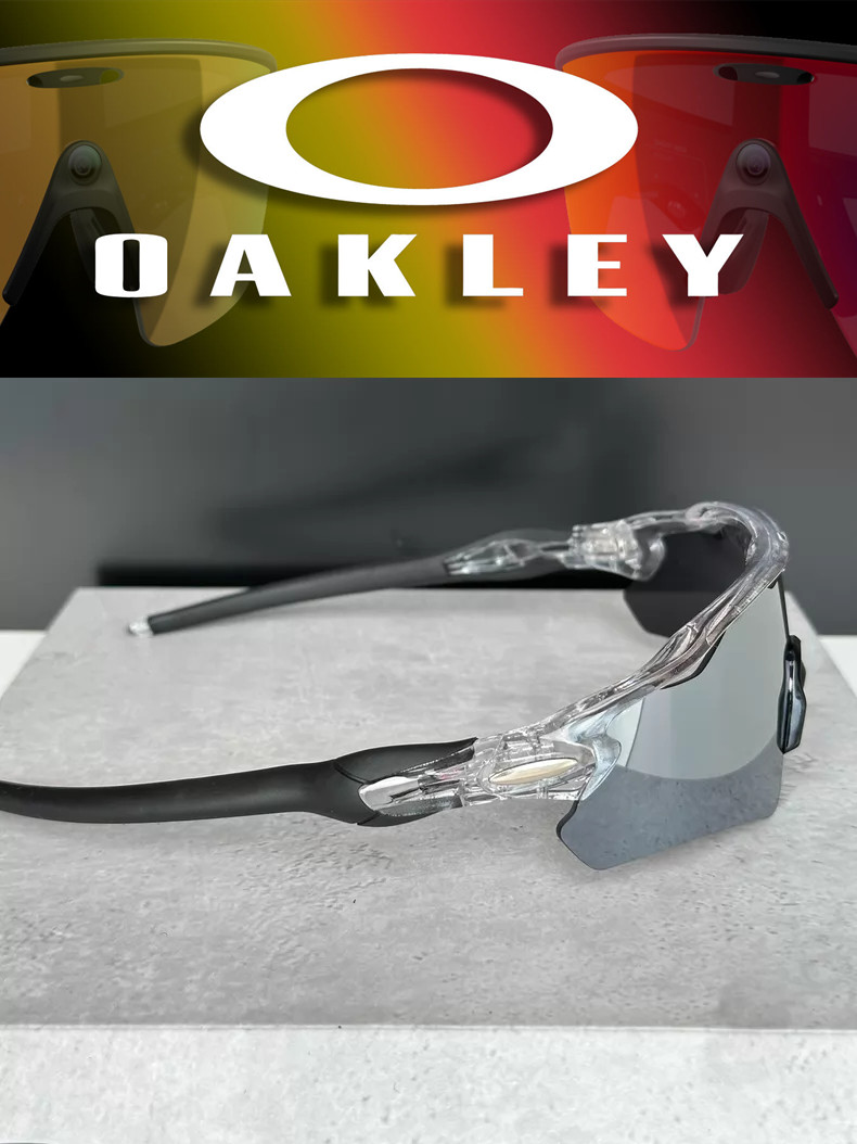 Oakley Radar Ev Path Sport Sunglasses OO9208 Clear Frame Sliver Lenses