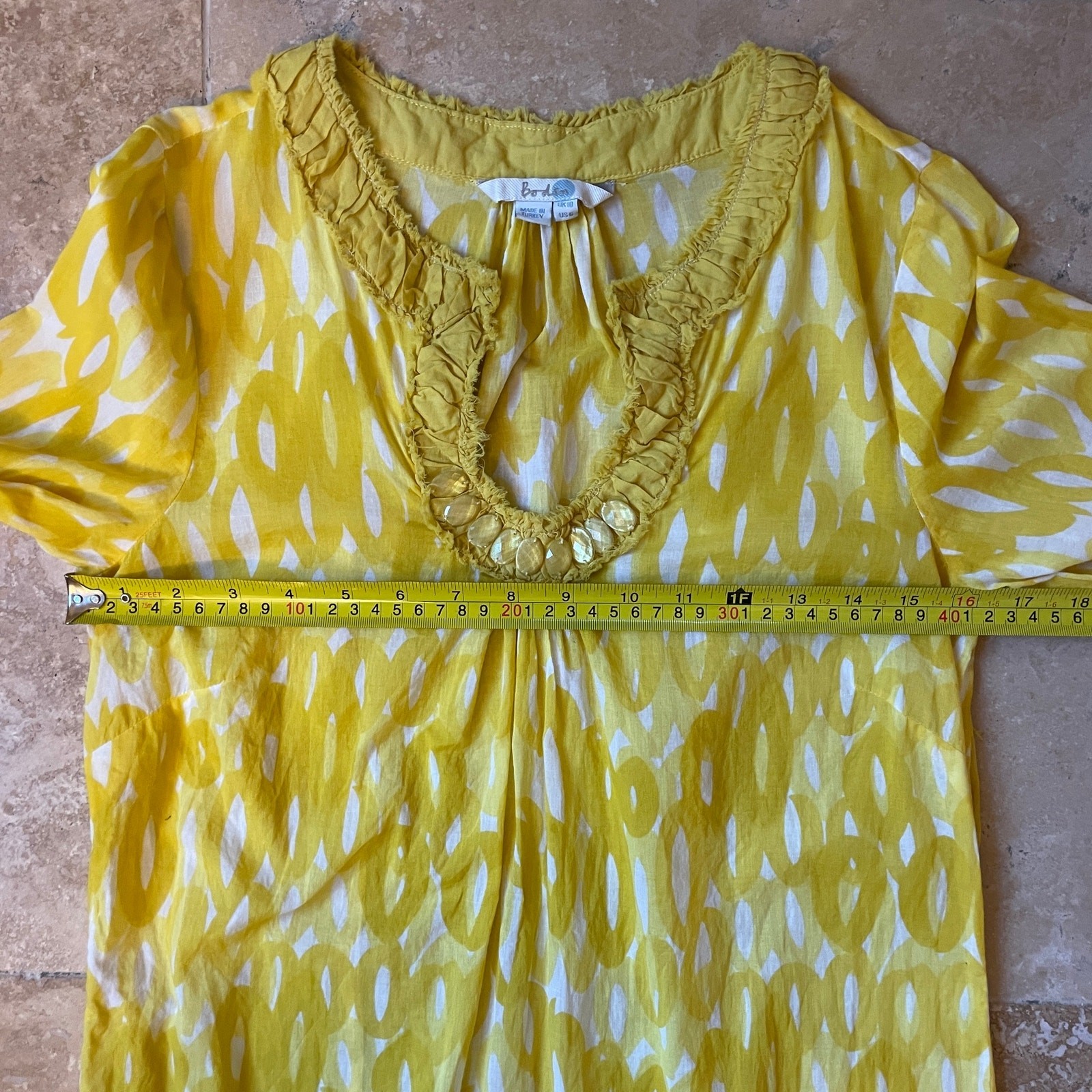 Boden Women’s Yellow Beach Cover Up/Dress-Long Sleeve US Size 6 Swim Resort Pool